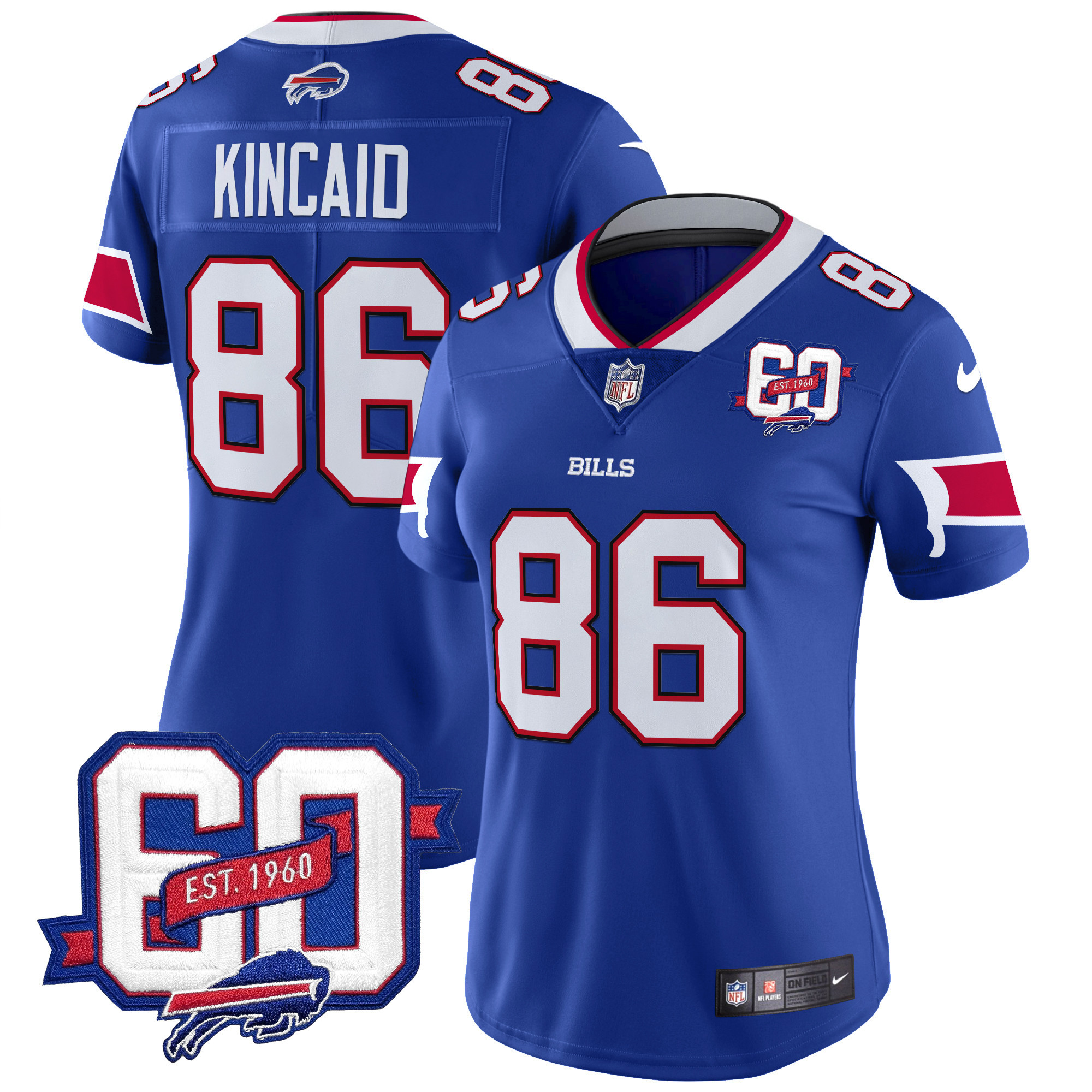 Women's Bills 60th Anniversary Patch Vapor Limited Jersey - All Stitched - Image 6