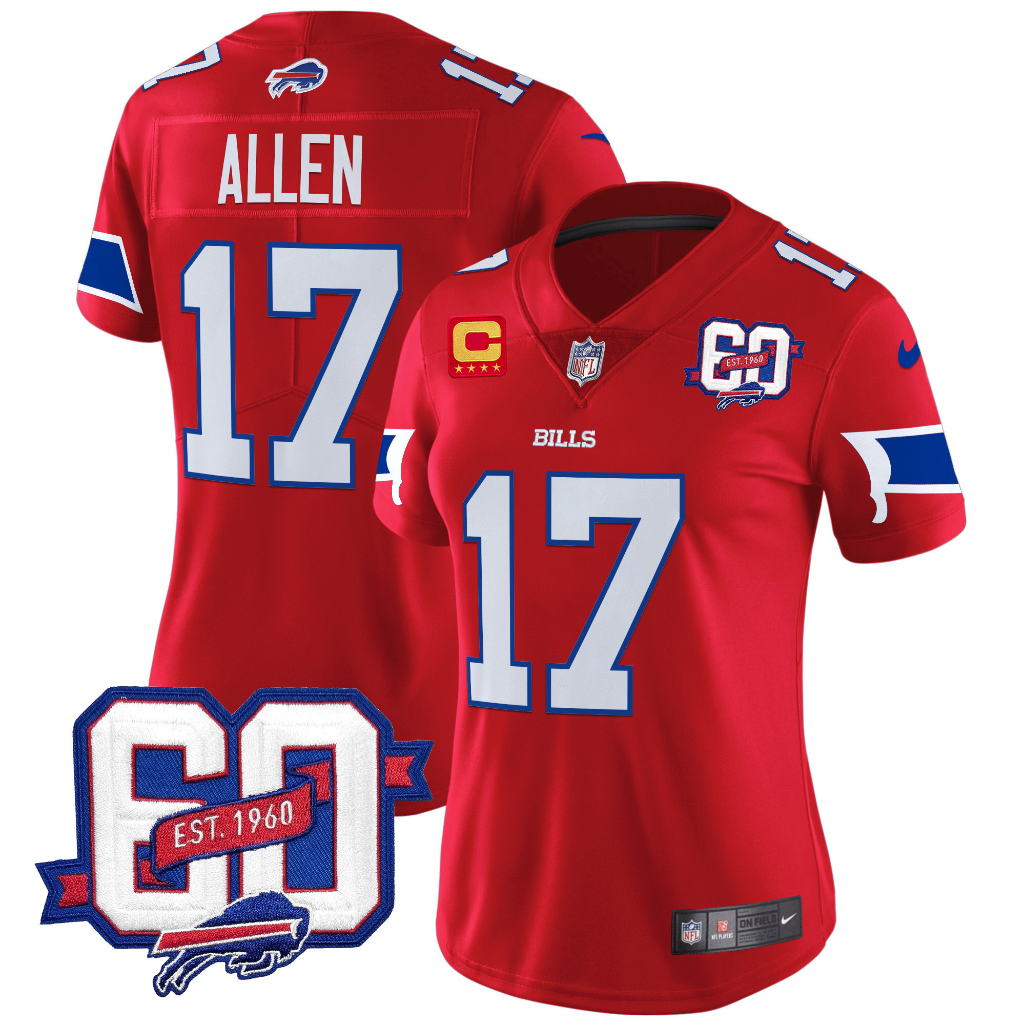 Women's Bills 60th Anniversary Patch Vapor Limited Jersey - All Stitched - Image 7