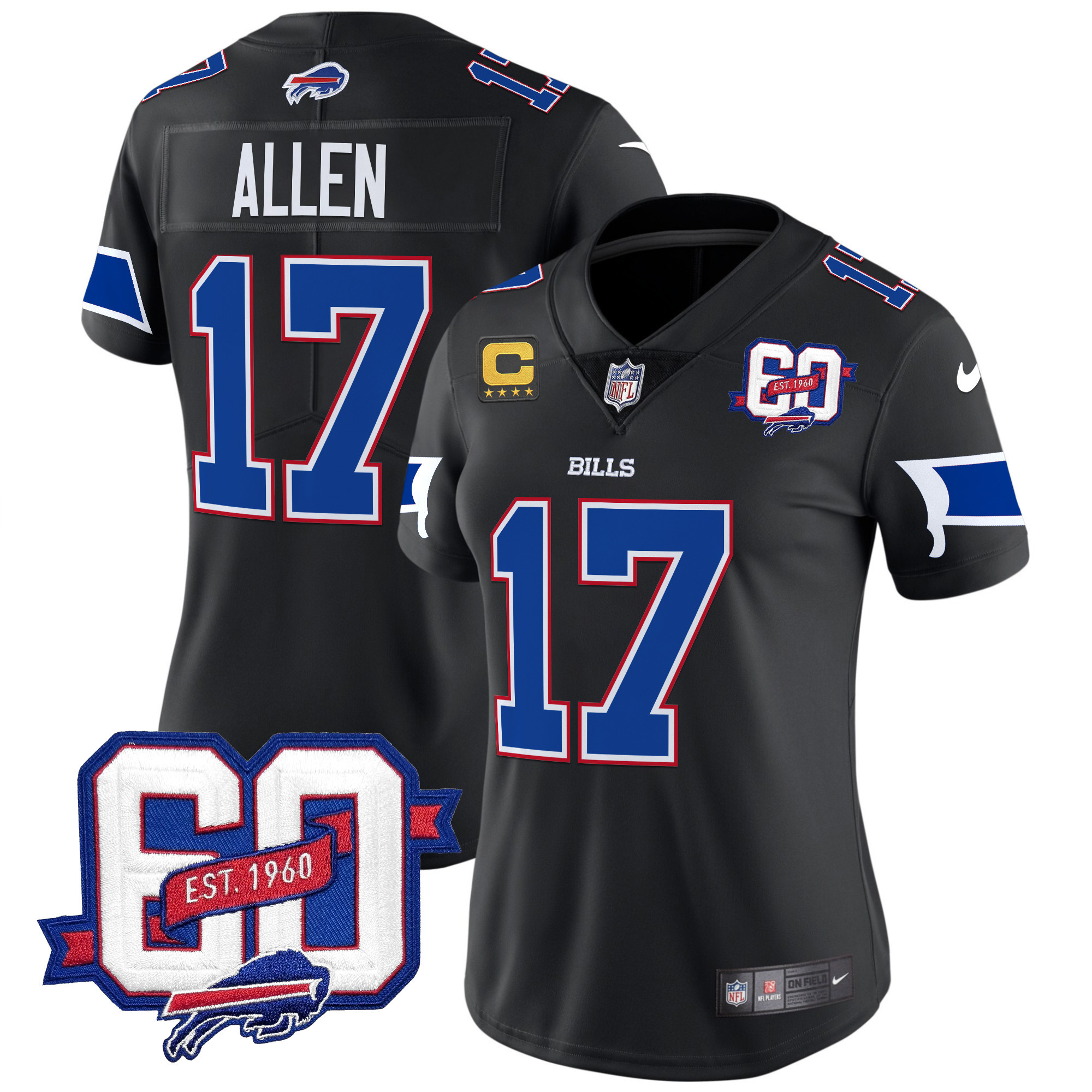 Women's Bills 60th Anniversary Patch Vapor Limited Jersey - All Stitched - Image 19