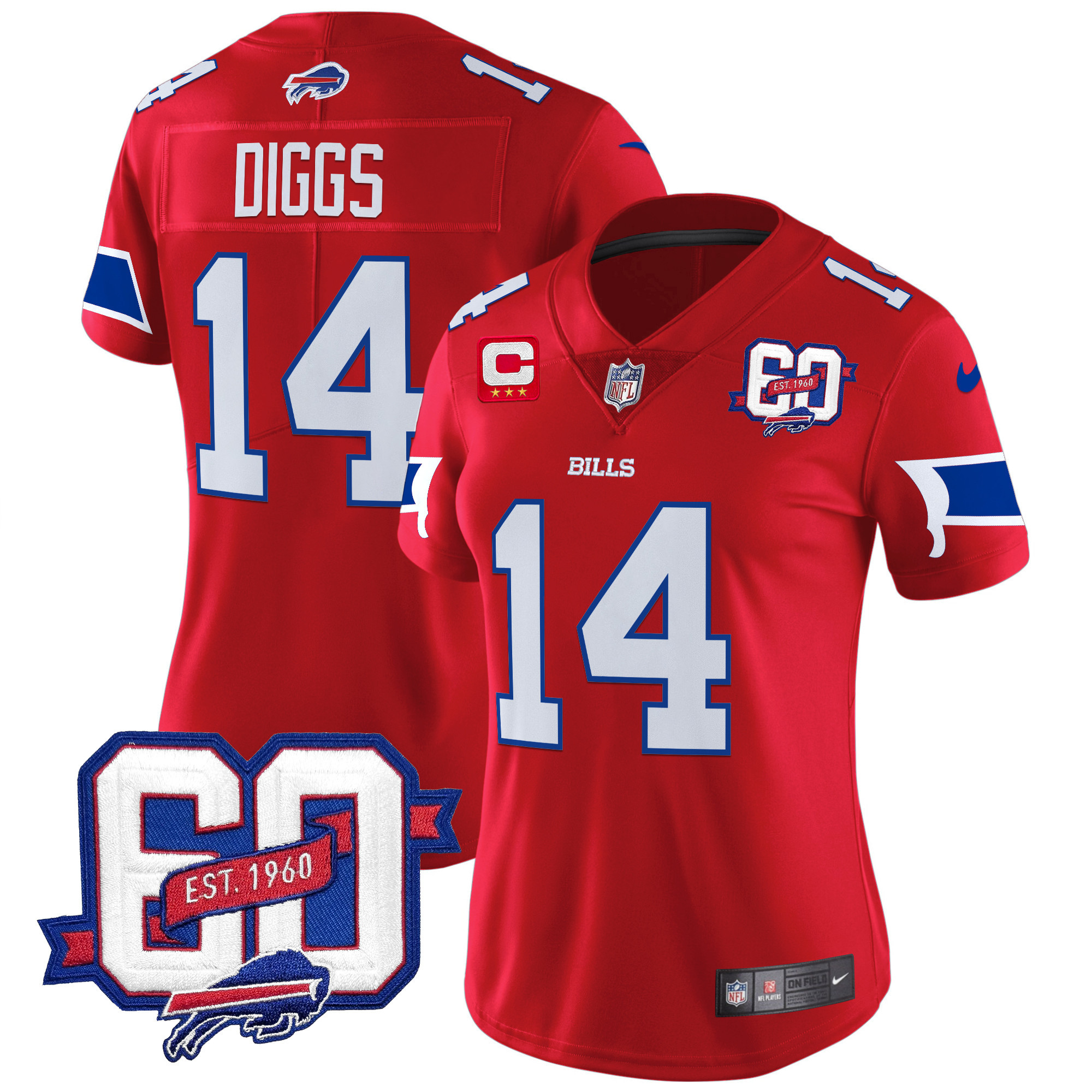 Women's Bills 60th Anniversary Patch Vapor Limited Jersey - All Stitched - Image 9