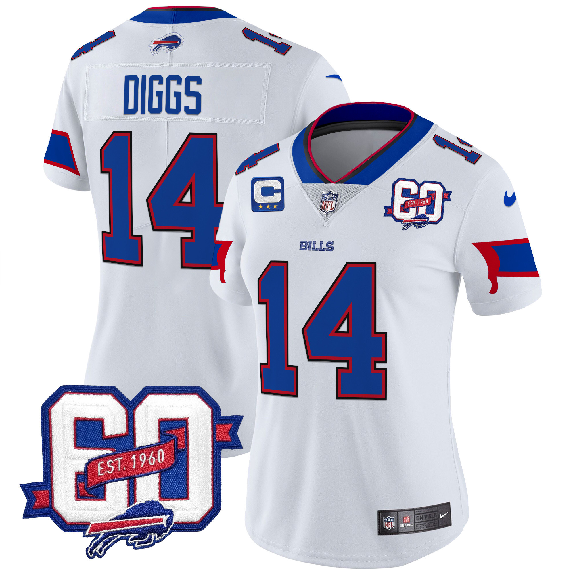 Women's Bills 60th Anniversary Patch Vapor Limited Jersey - All Stitched - Image 15