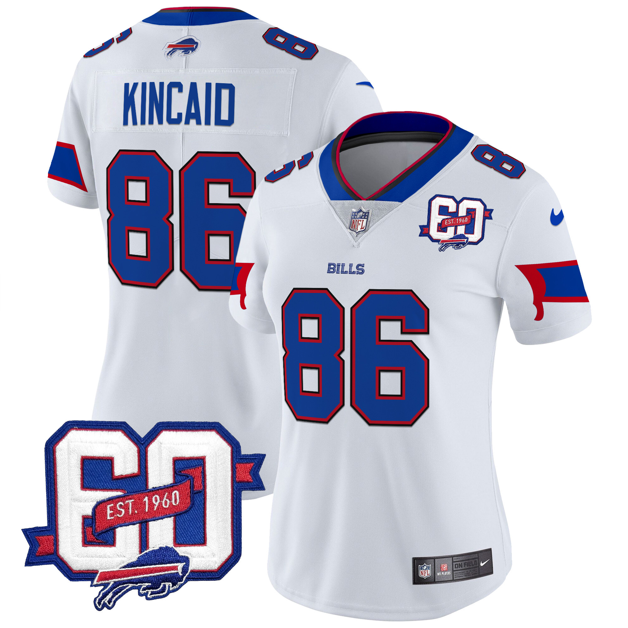 Women's Bills 60th Anniversary Patch Vapor Limited Jersey - All Stitched - Image 18