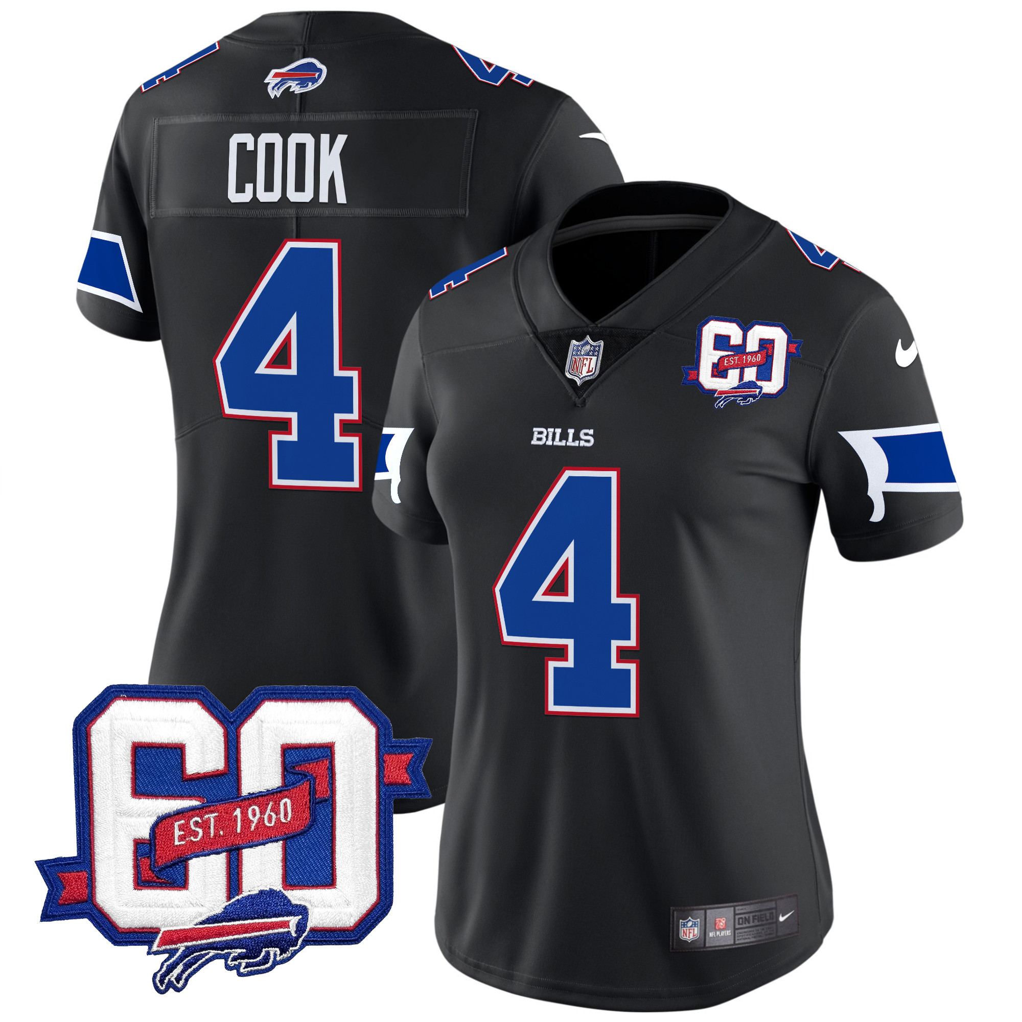 Women's Bills 60th Anniversary Patch Vapor Limited Jersey - All Stitched - Image 20