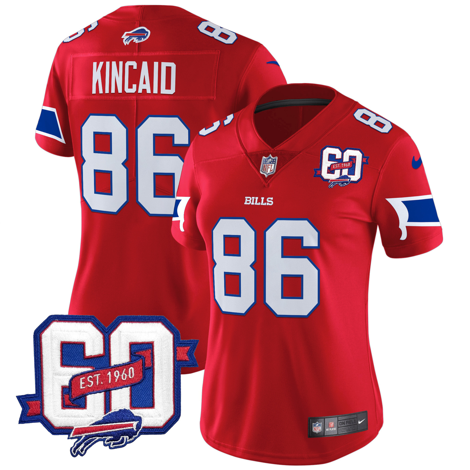 Women's Bills 60th Anniversary Patch Vapor Limited Jersey - All Stitched - Image 12