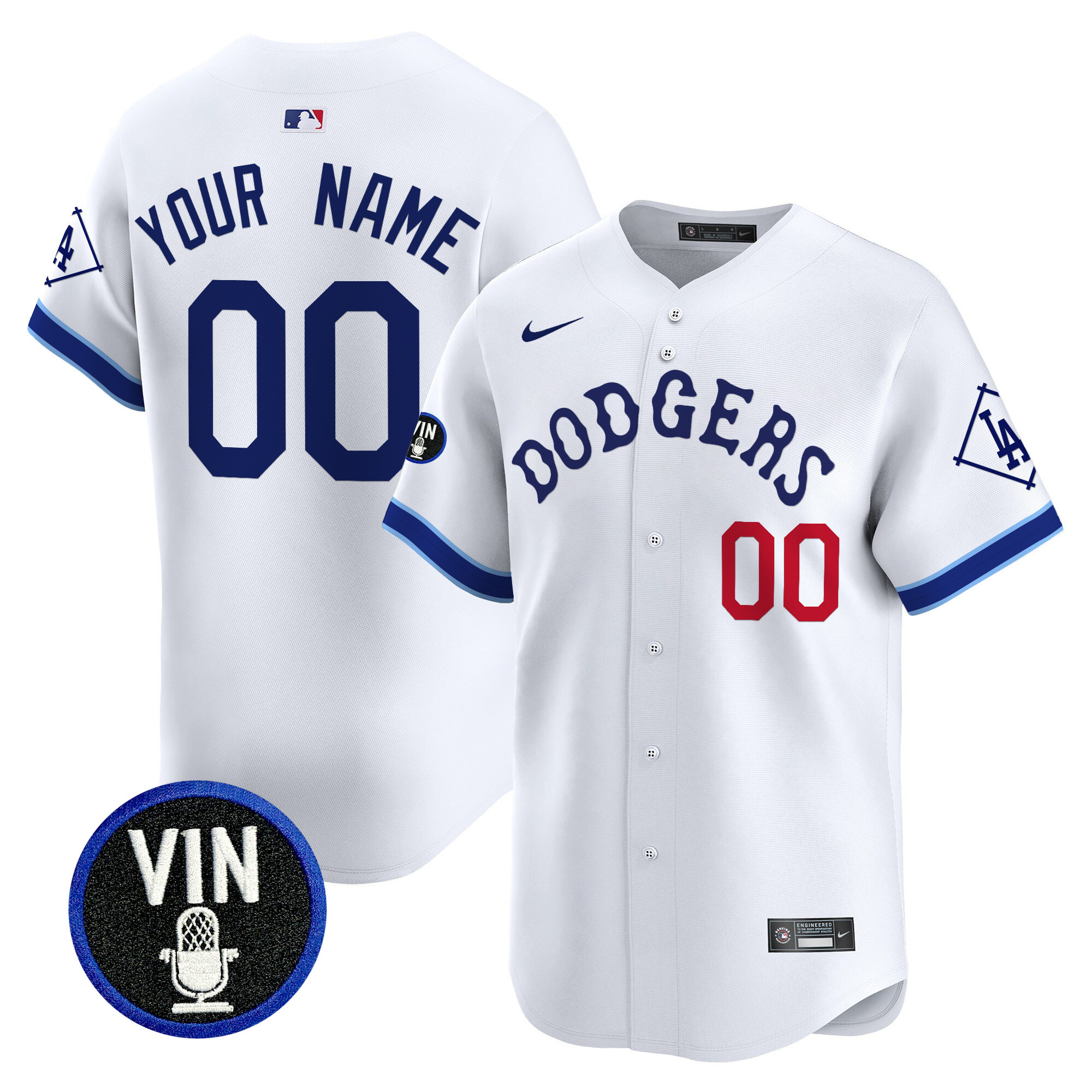 Dodgers Tribute Vin Scully Patch Vapor Premier Limited Custom Jersey - All Stitched - Image 3