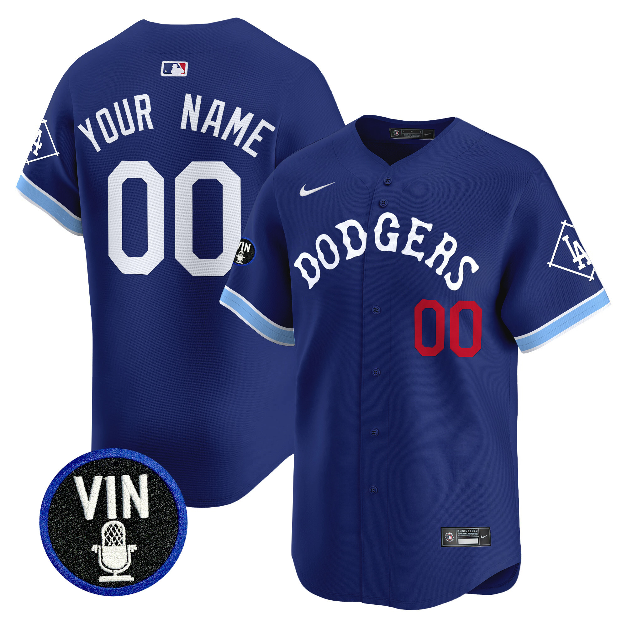 Dodgers Tribute Vin Scully Patch Vapor Premier Limited Custom Jersey - All Stitched - Image 2