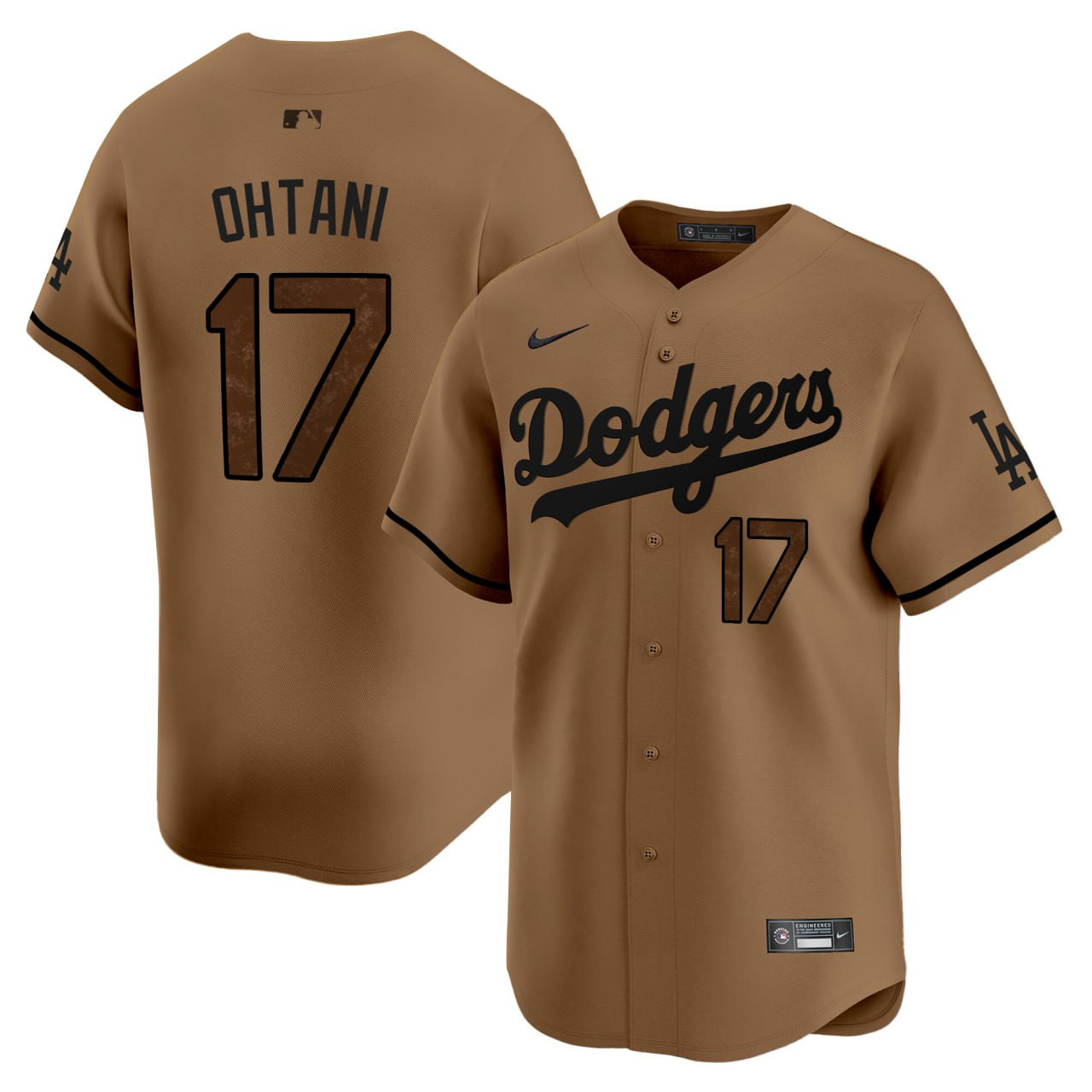 Shohei Ohtani Los Angeles Dodgers Brown Jersey - All Stitched