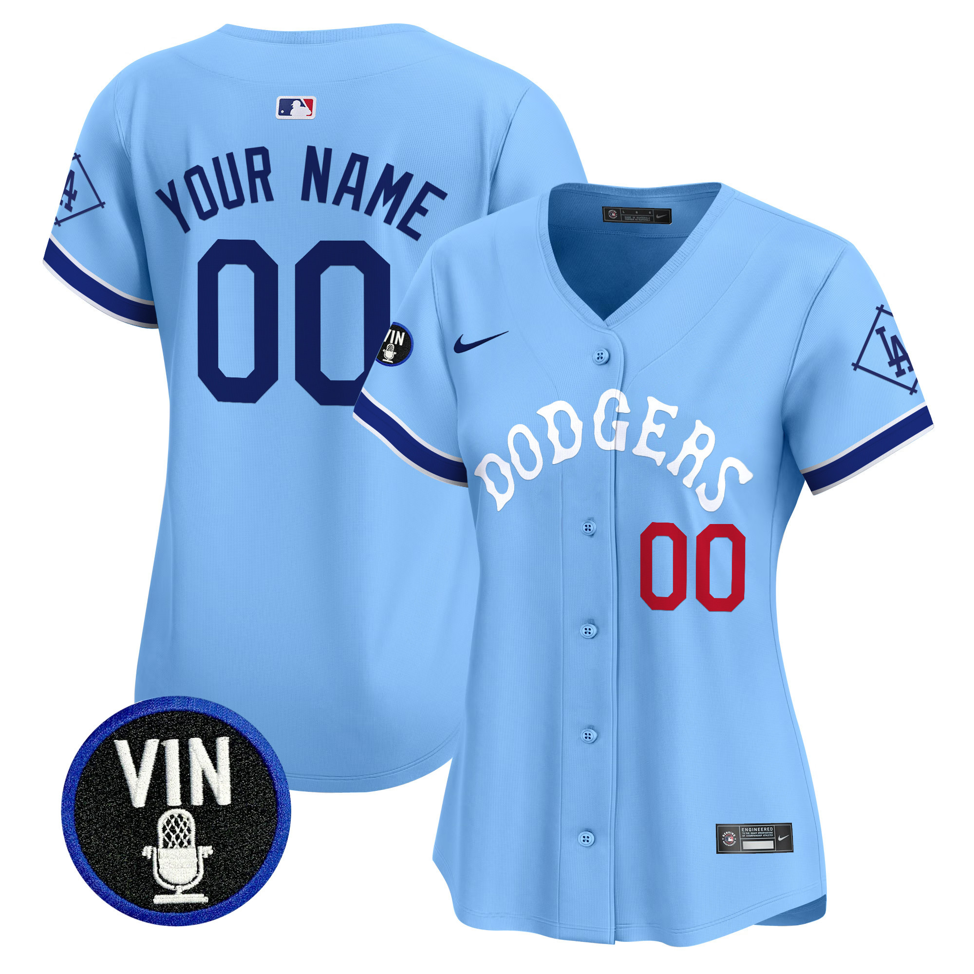 Dodgers Tribute Vin Scully Patch Vapor Premier Limited Custom Jersey - All Stitched - Image 4