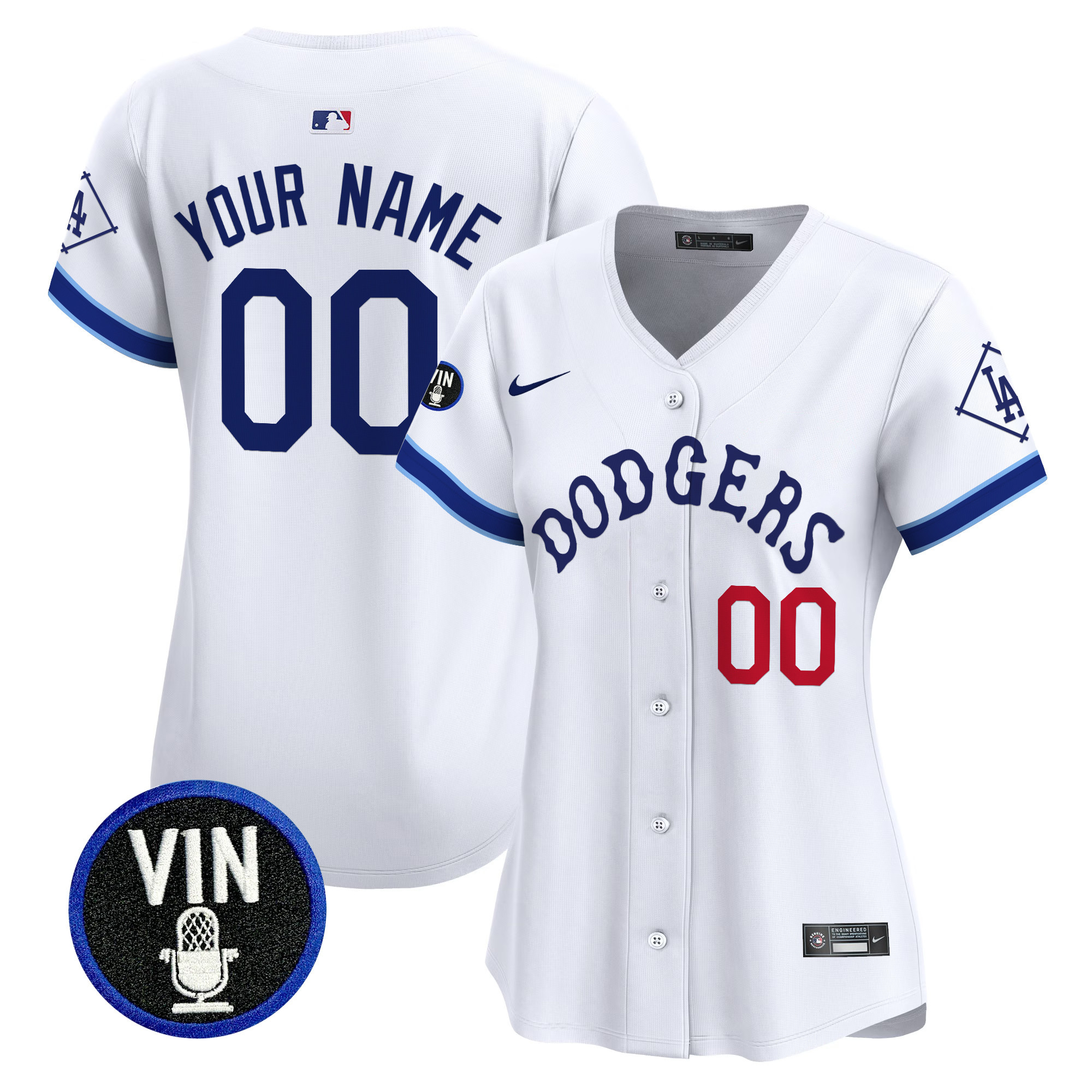Dodgers Tribute Vin Scully Patch Vapor Premier Limited Custom Jersey - All Stitched - Image 6