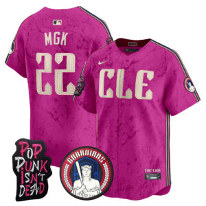 Men's Cleveland Guardians MGK Patch Vapor Premier Limited Jersey - All Stitched