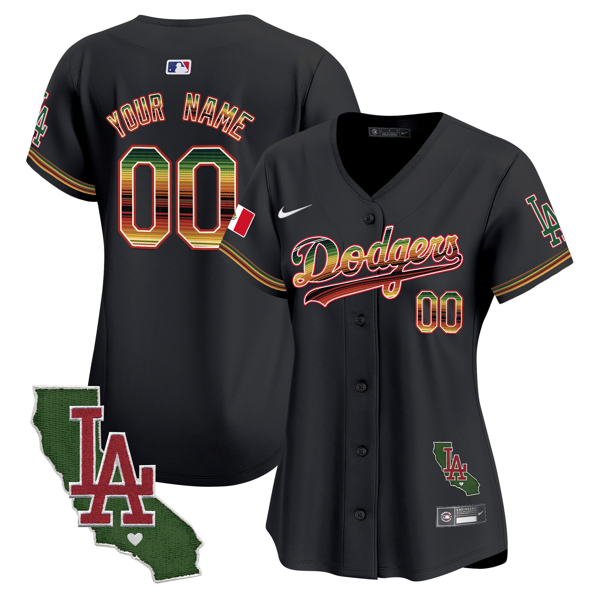 Dodgers Mexico Traditional Style Vapor Premier Limited Custom Jersey - All Stitched - Image 9