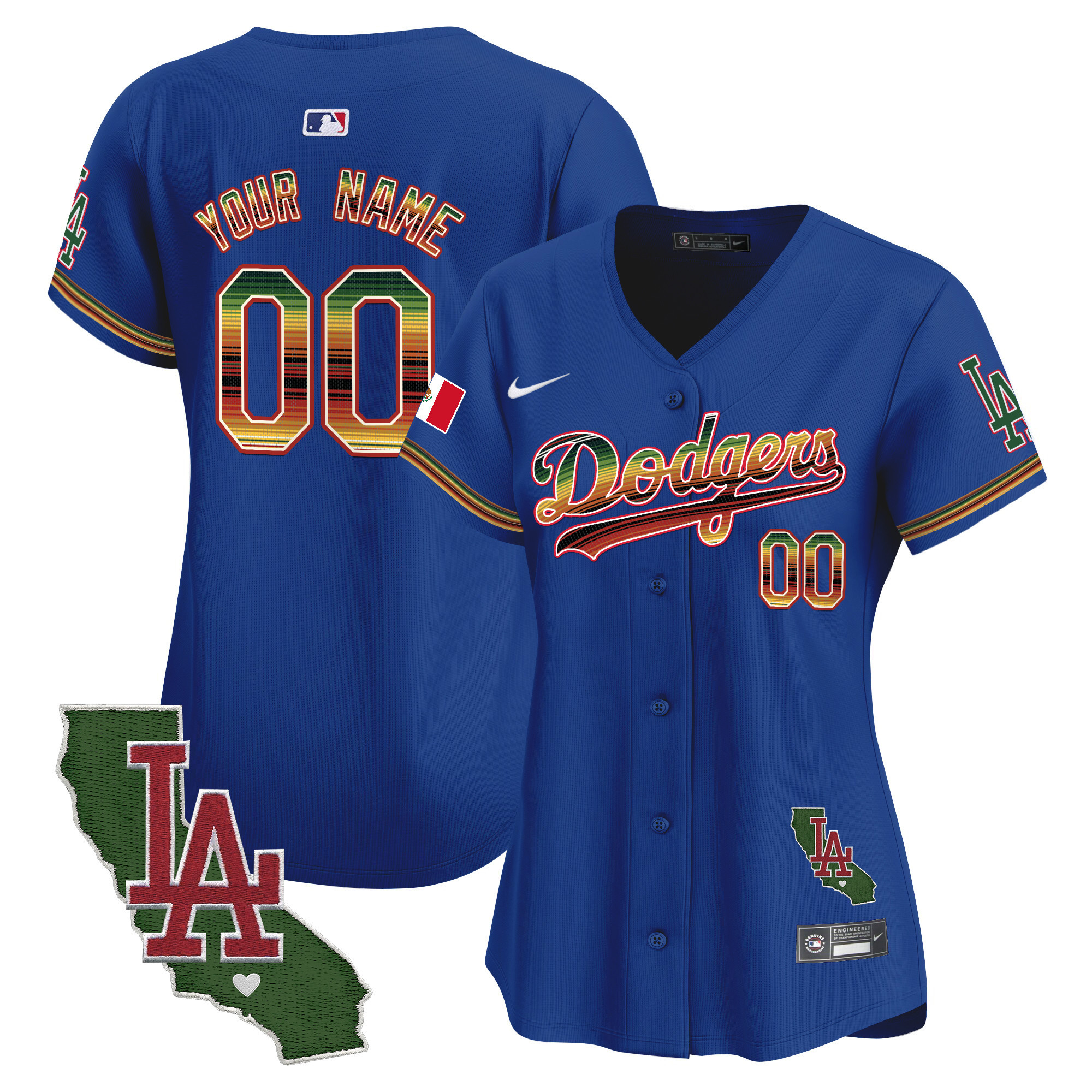 Dodgers Mexico Traditional Style Vapor Premier Limited Custom Jersey - All Stitched - Image 8
