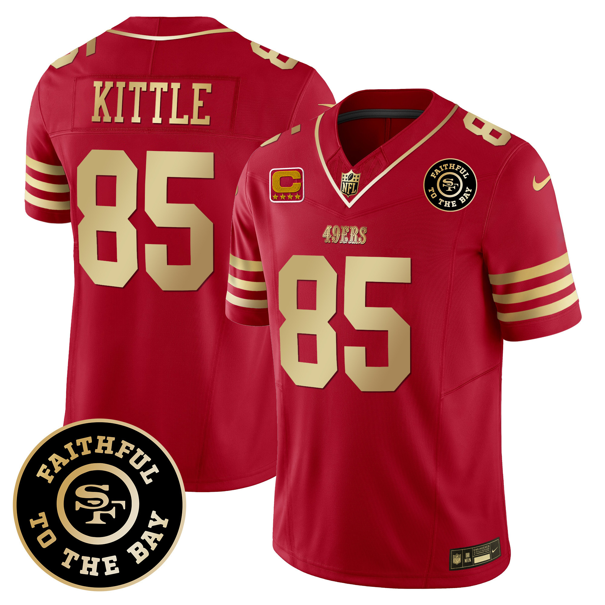 Men's 49ers Faithful To The Bay Patch Vapor Limited Jersey - All Stitched - Image 48