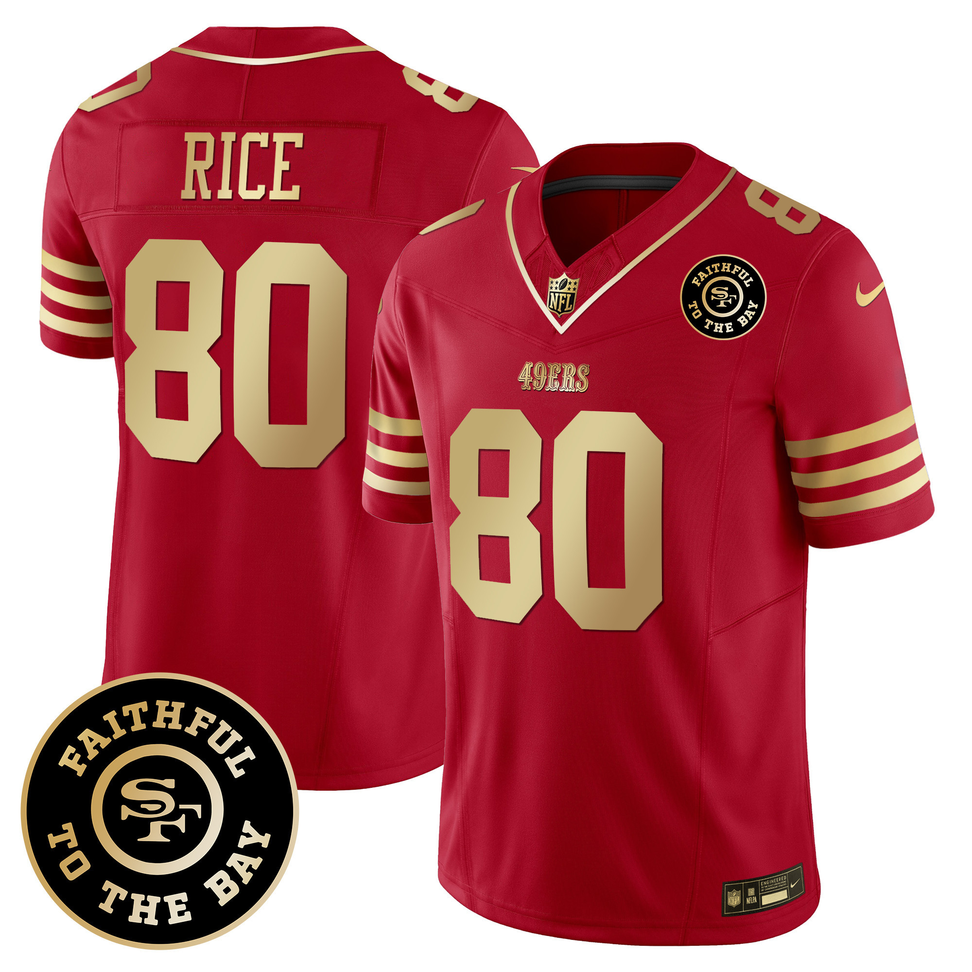 Men's 49ers Faithful To The Bay Patch Vapor Limited Jersey - All Stitched - Image 50