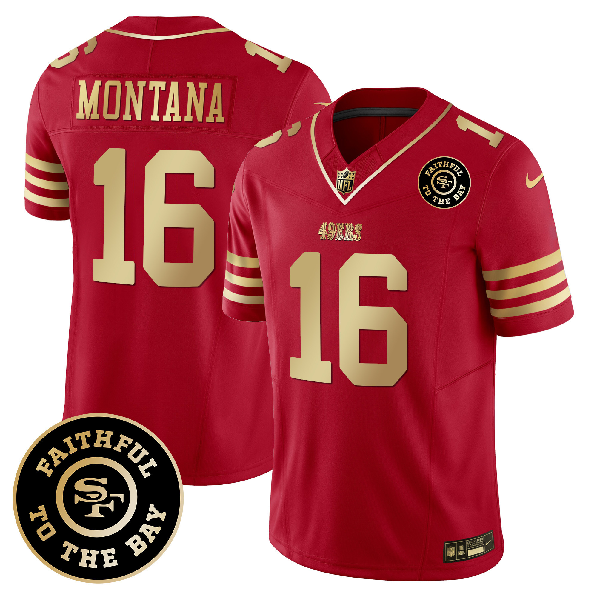 Men's 49ers Faithful To The Bay Patch Vapor Limited Jersey - All Stitched - Image 52