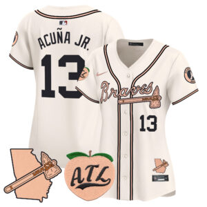 Women's Atlanta Braves Peach Vapor Premier Limited Jersey - All Stitched