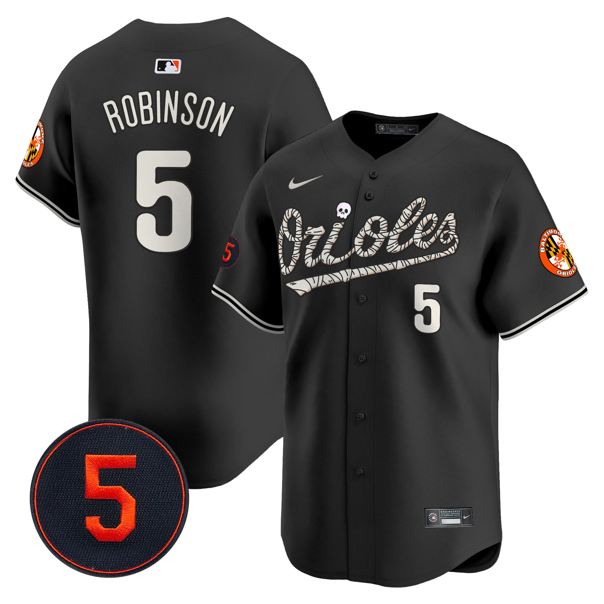 Men’s Baltimore Orioles Halloween Vapor Premier Limited Jersey - All Stitched - Image 10