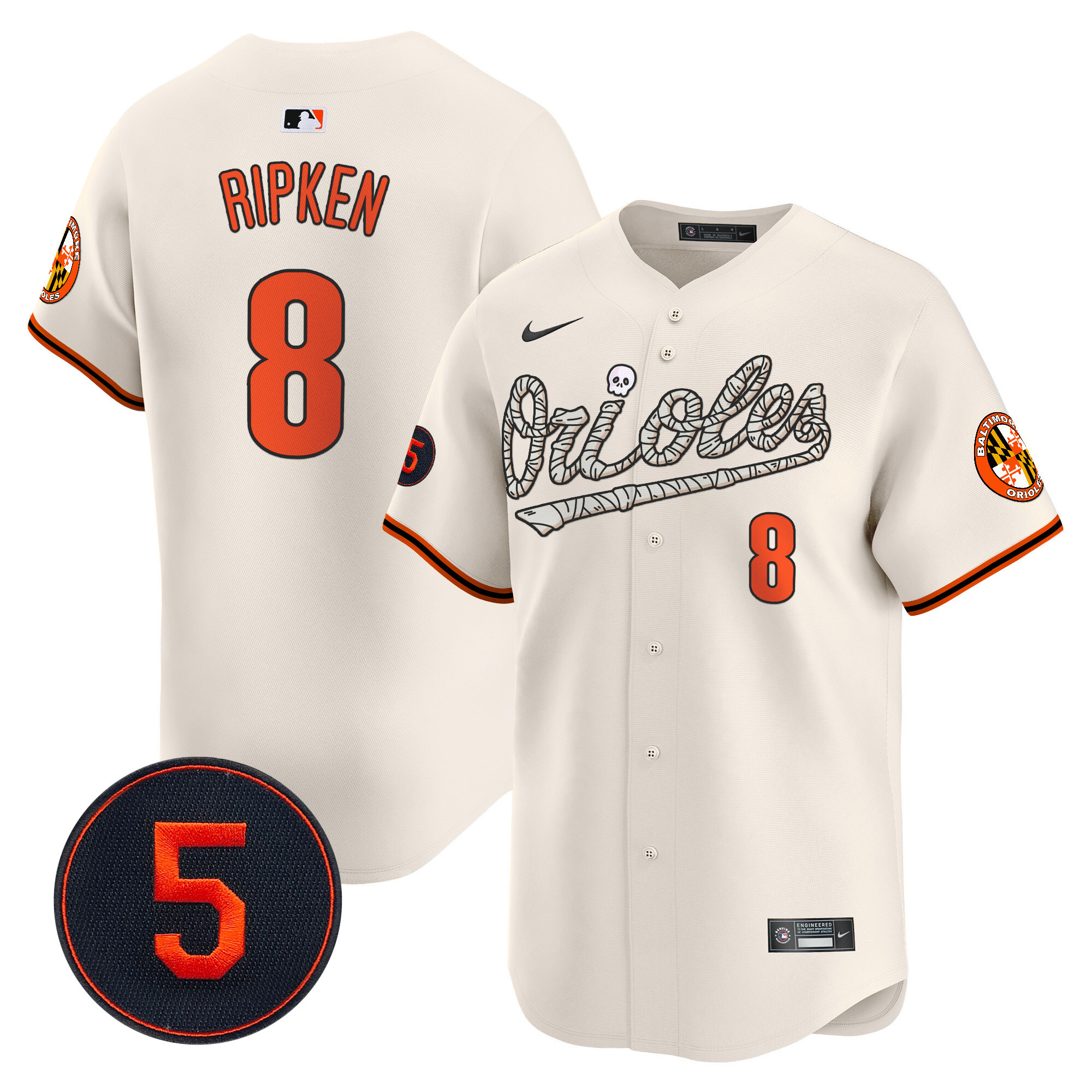 Men’s Baltimore Orioles Halloween Vapor Premier Limited Jersey - All Stitched - Image 22