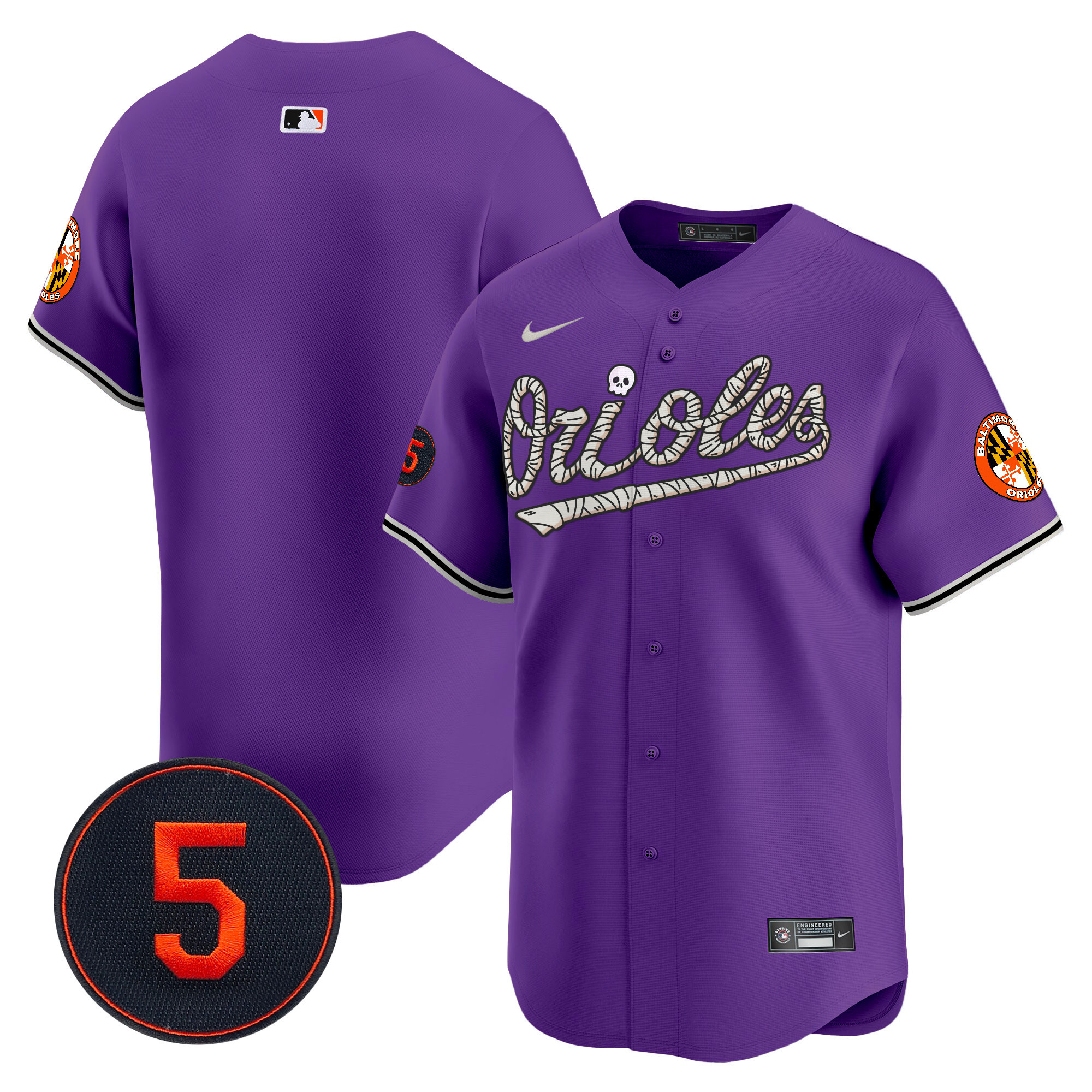 Men’s Baltimore Orioles Halloween Vapor Premier Limited Jersey - All Stitched - Image 32