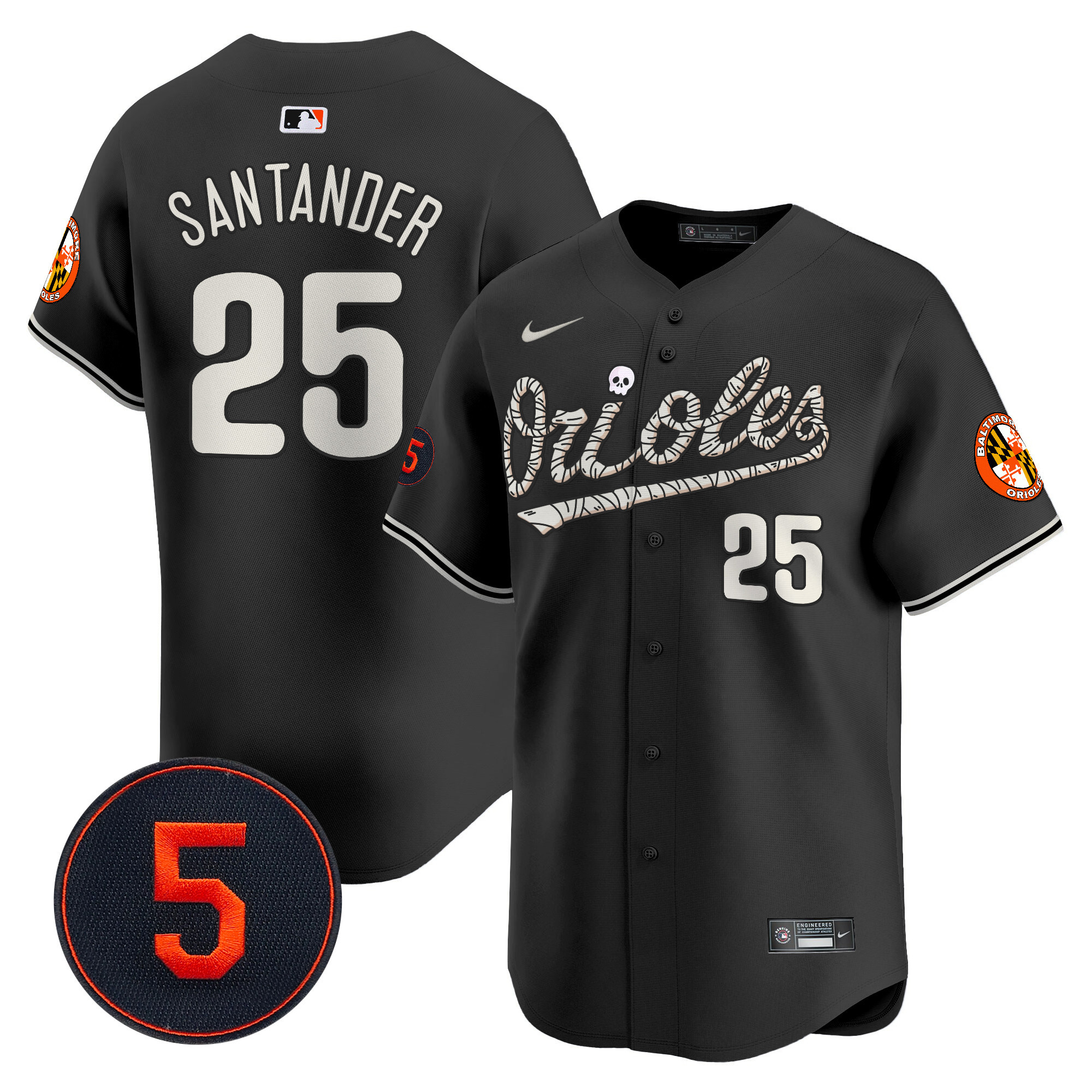 Men’s Baltimore Orioles Halloween Vapor Premier Limited Jersey - All Stitched - Image 13