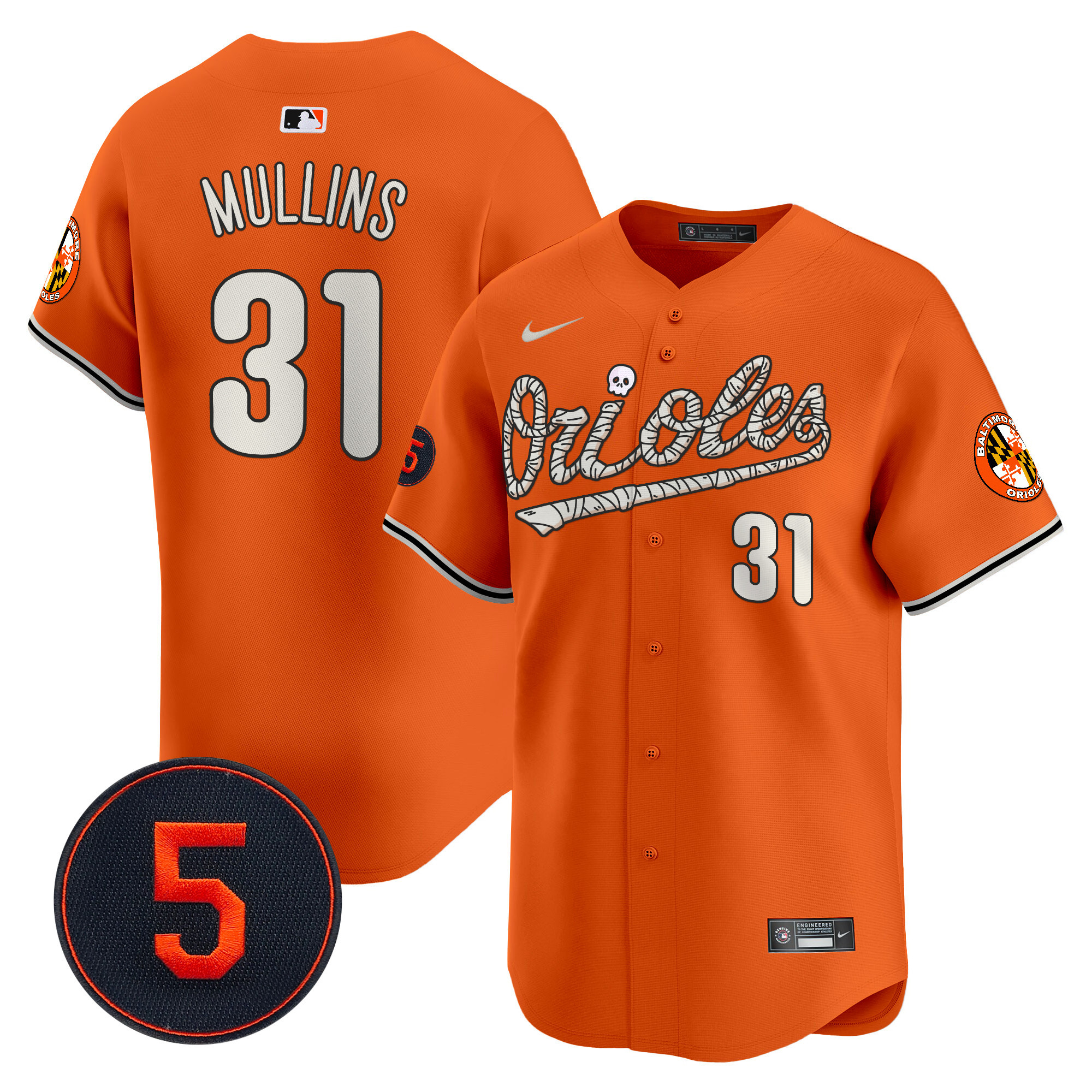 Men’s Baltimore Orioles Halloween Vapor Premier Limited Jersey - All Stitched - Image 4