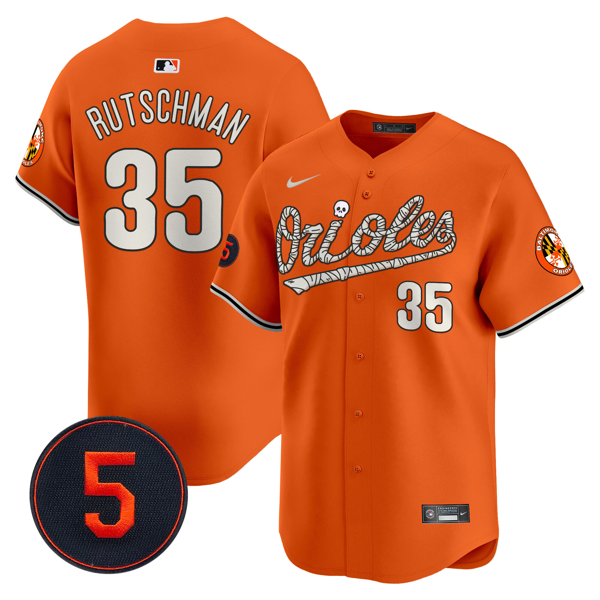Men’s Baltimore Orioles Halloween Vapor Premier Limited Jersey - All Stitched