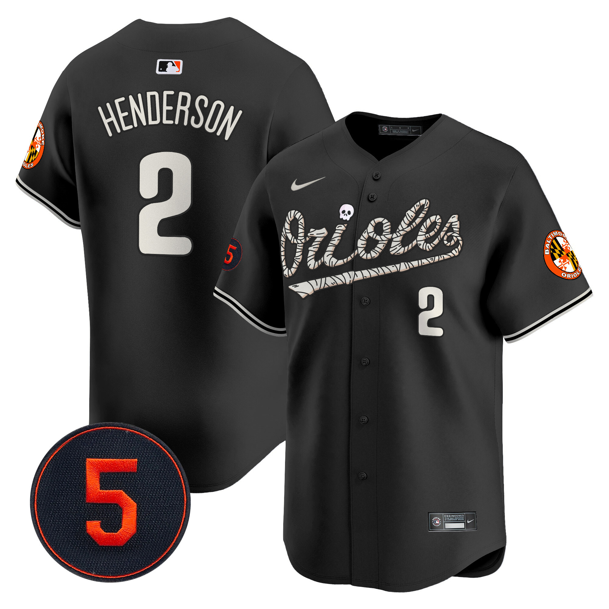 Men’s Baltimore Orioles Halloween Vapor Premier Limited Jersey - All Stitched - Image 15