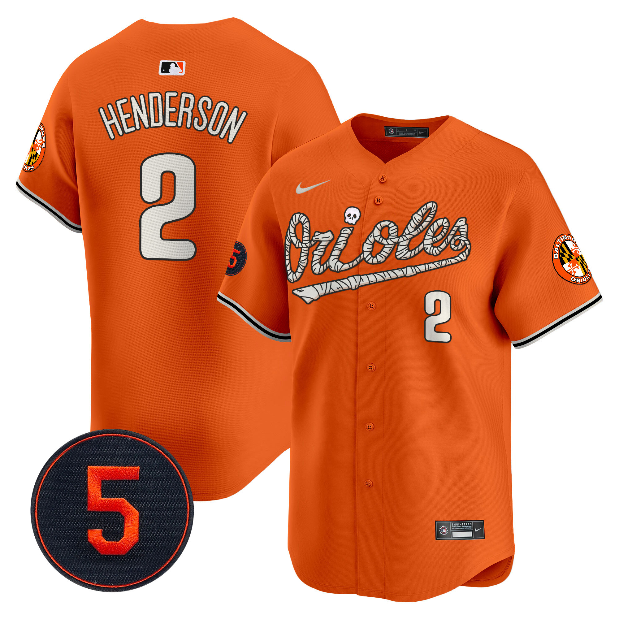 Men’s Baltimore Orioles Halloween Vapor Premier Limited Jersey - All Stitched - Image 7