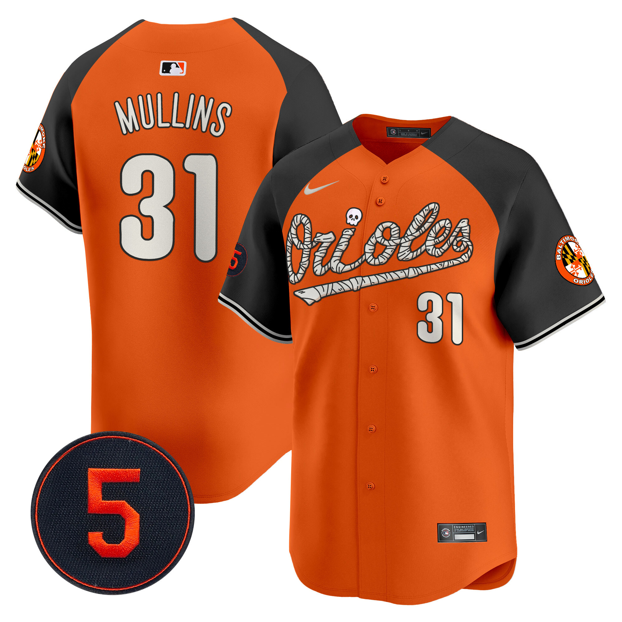 Men’s Baltimore Orioles Halloween Vapor Premier Limited Jersey - All Stitched - Image 36