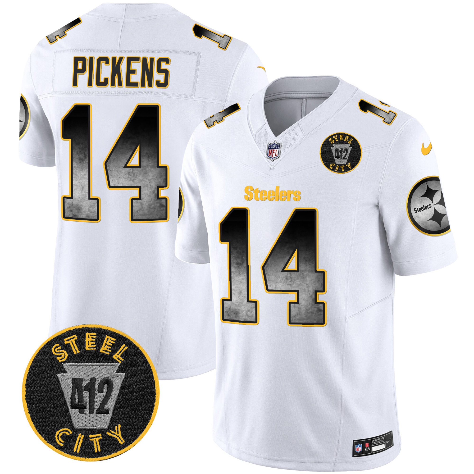Men's Steelers Arch Smoke 412 Patch Vapor Limited Jersey - All Stitched - Image 21