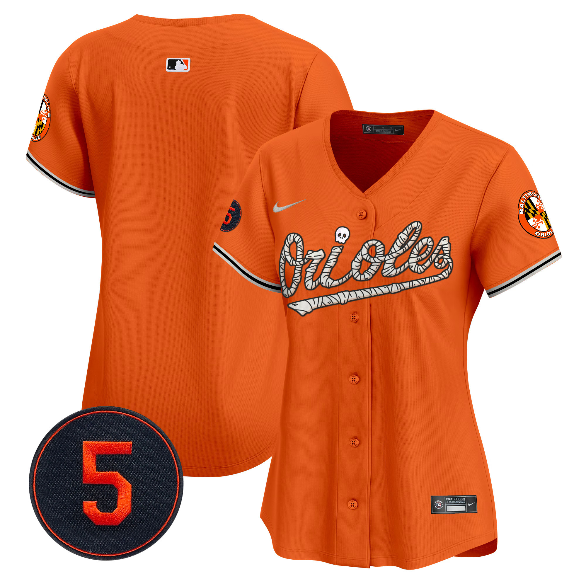 Women’s Baltimore Orioles Halloween Vapor Premier Limited Jersey - All Stitched - Image 8