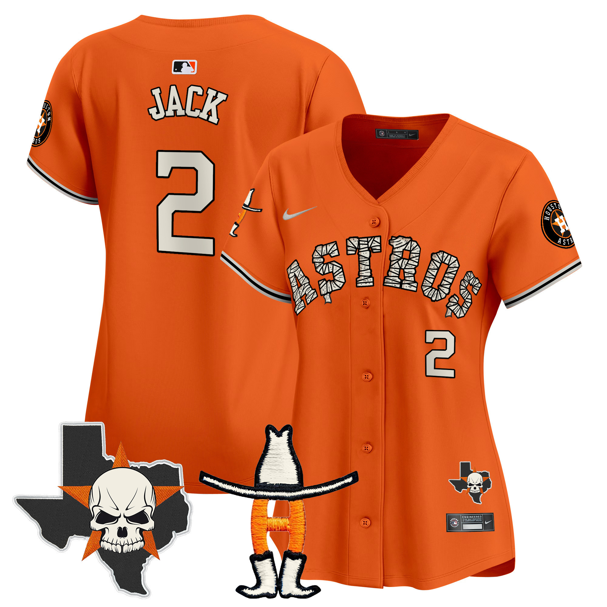 Women's Houston Astros Halloween Vapor Premier Limited Jersey - All Stitched - Image 3