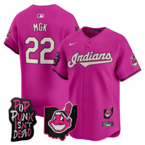 Men's Cleveland Indians MGK Patch Vapor Premier Limited Jersey - All Stitched