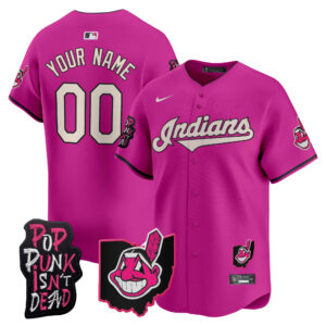 Cleveland Indians MGK Patch Vapor Premier Limited Custom Jersey - All Stitched