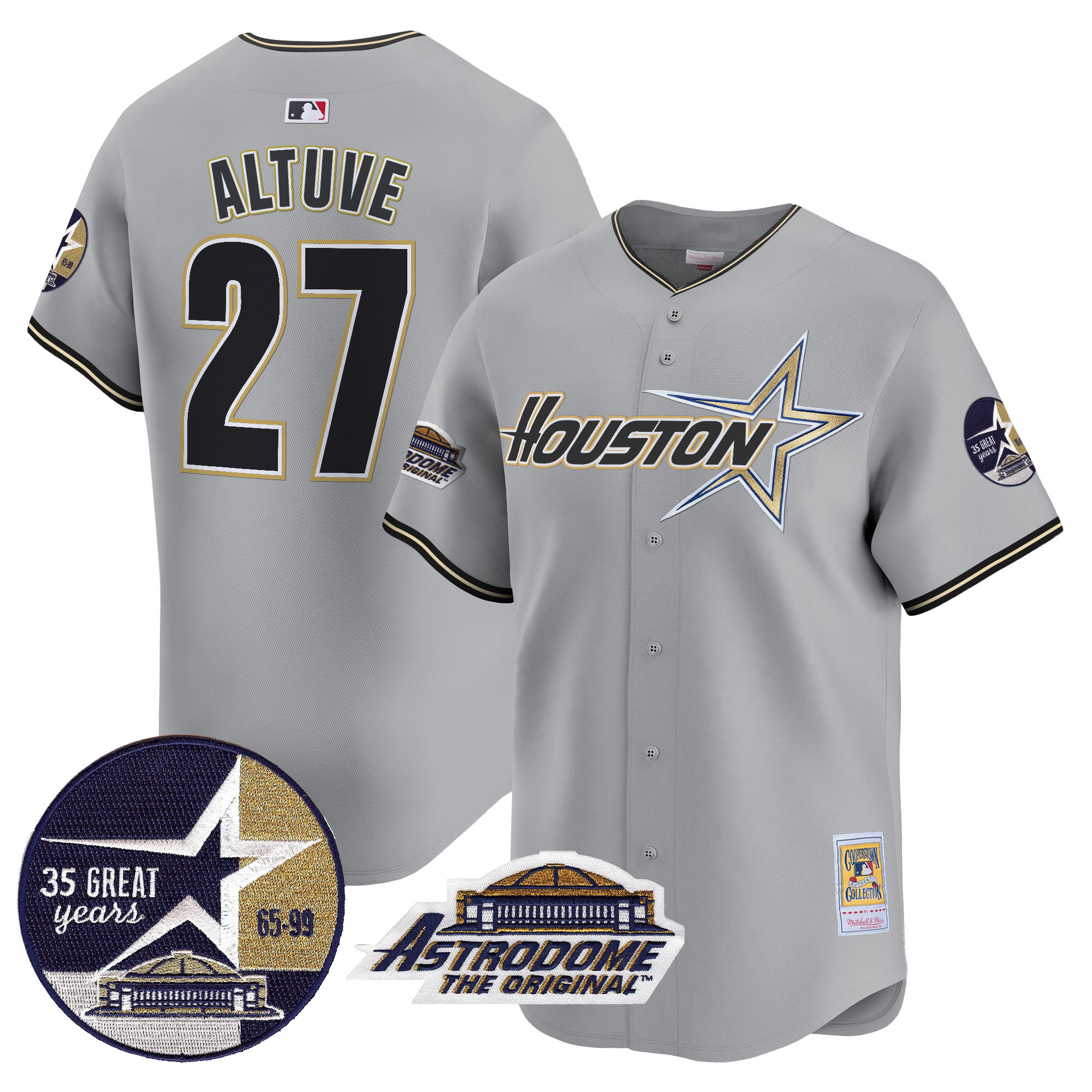 Men's Astros 1999 Throwback 35th & Astrodome Patch Vapor Premier Limited Jersey V2 - All Stitched - Image 41