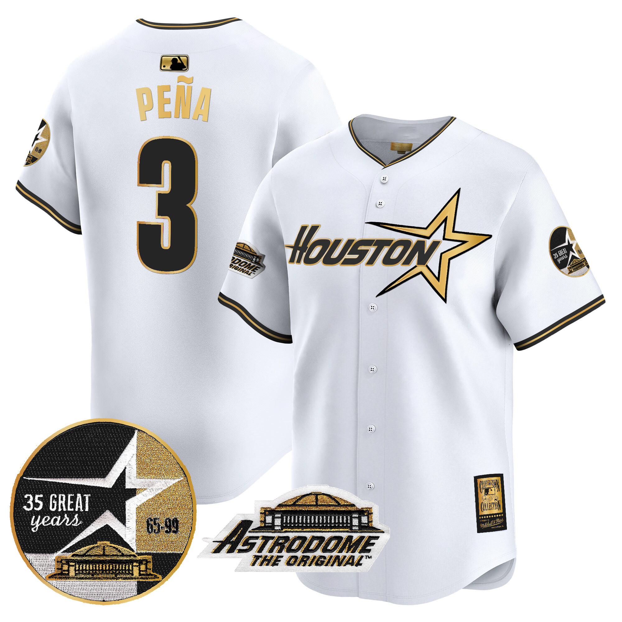 Men's Astros 1999 Throwback 35th & Astrodome Patch Vapor Premier Limited Jersey V2 - All Stitched - Image 15