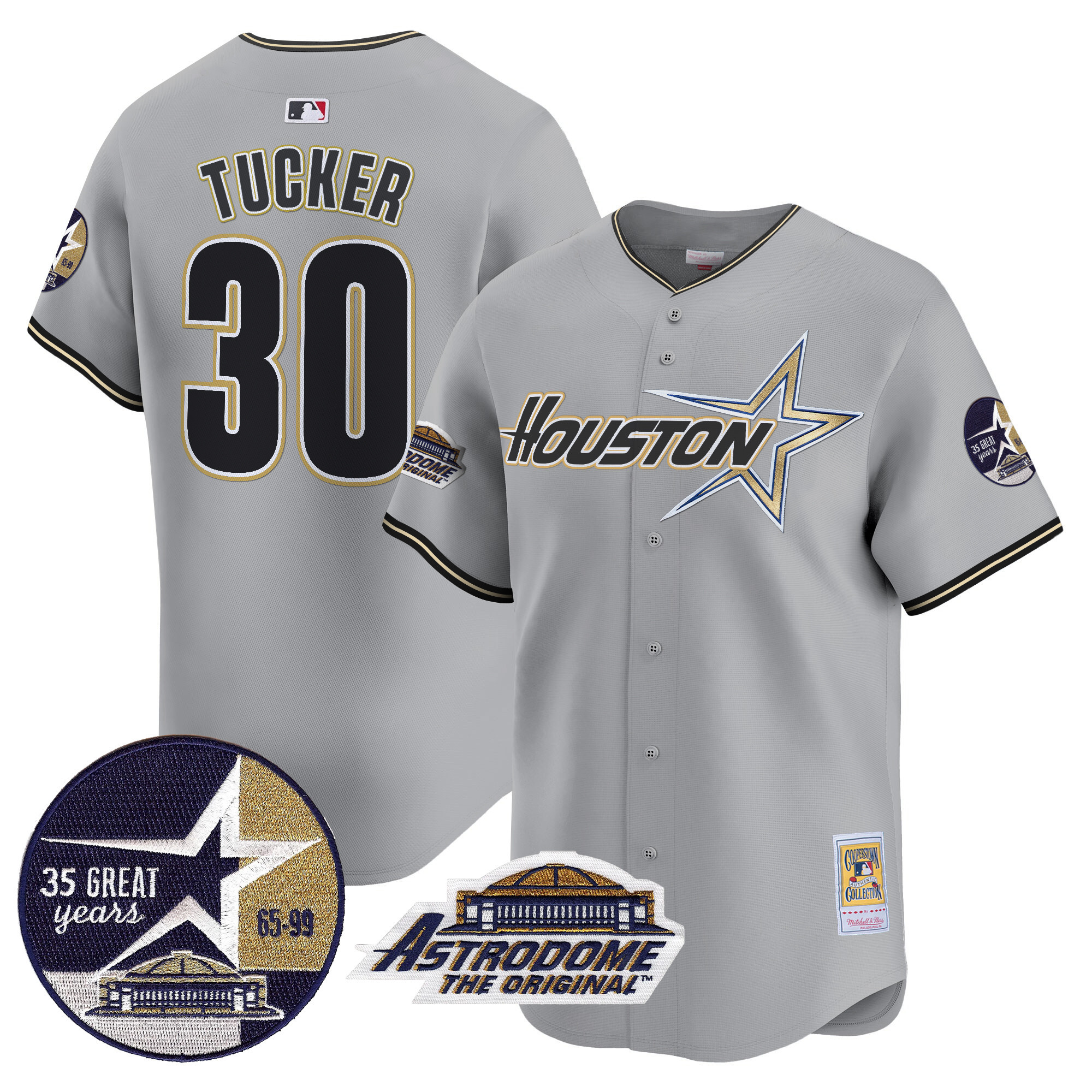 Men's Astros 1999 Throwback 35th & Astrodome Patch Vapor Premier Limited Jersey V2 - All Stitched - Image 45