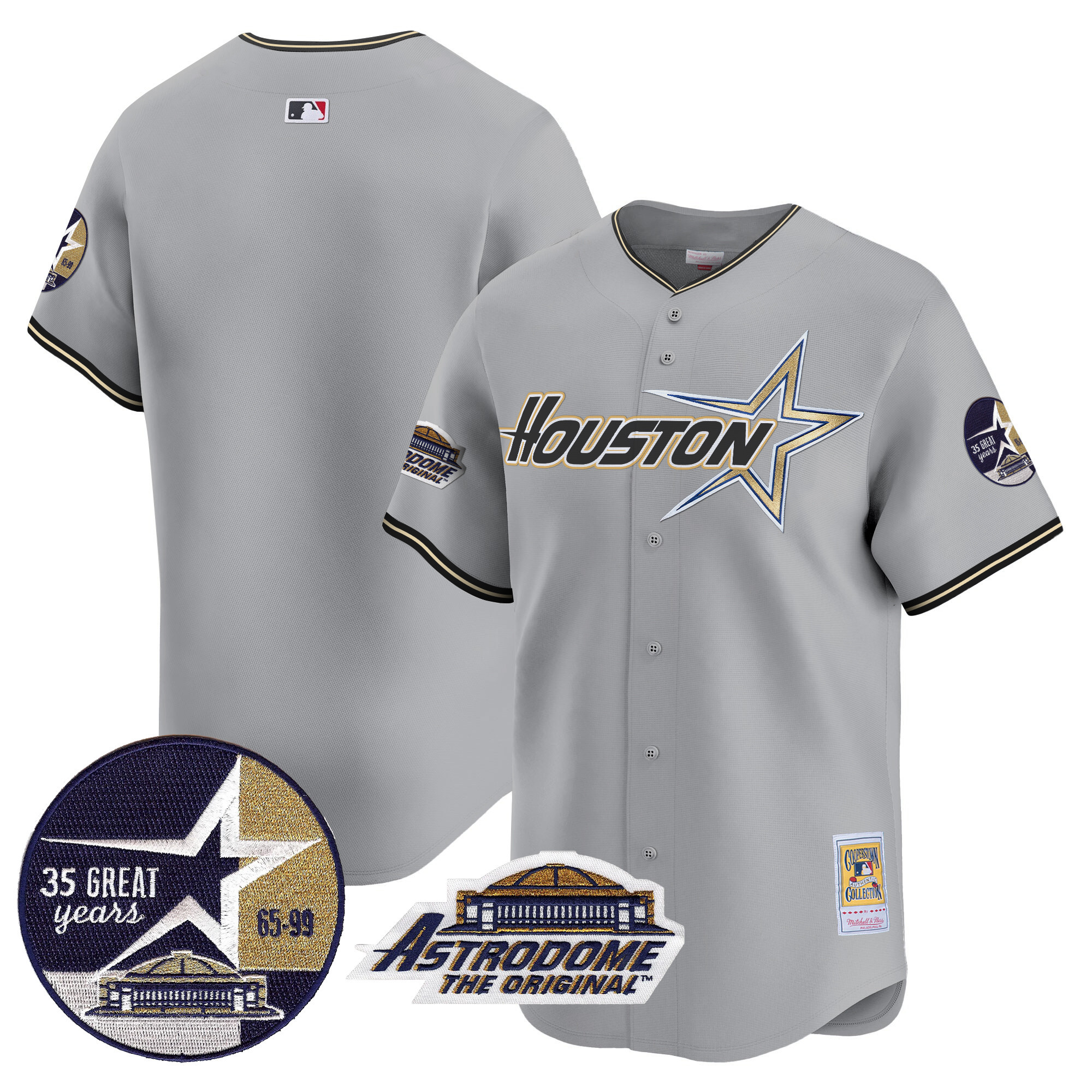 Men's Astros 1999 Throwback 35th & Astrodome Patch Vapor Premier Limited Jersey V2 - All Stitched - Image 46