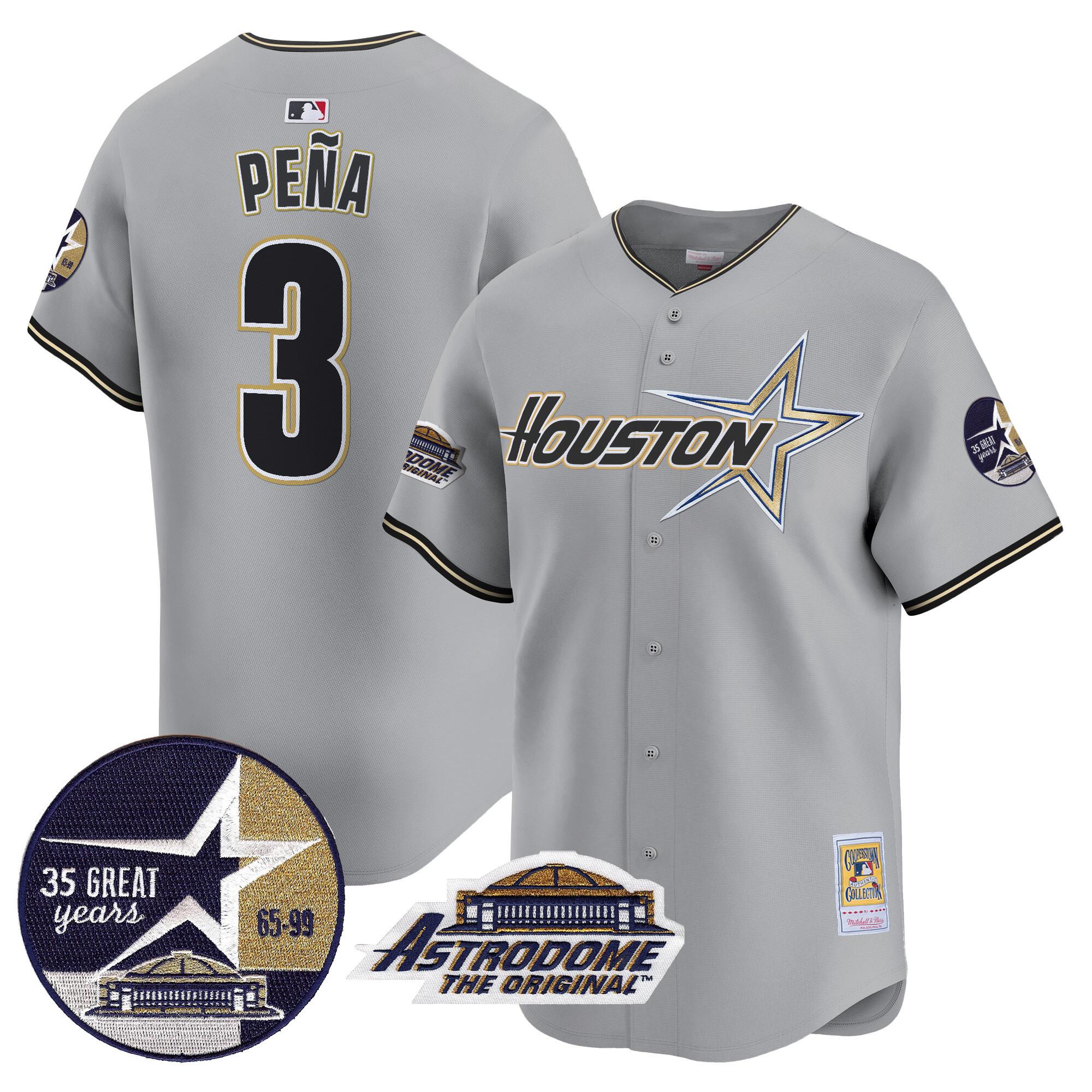 Men's Astros 1999 Throwback 35th & Astrodome Patch Vapor Premier Limited Jersey V2 - All Stitched - Image 42