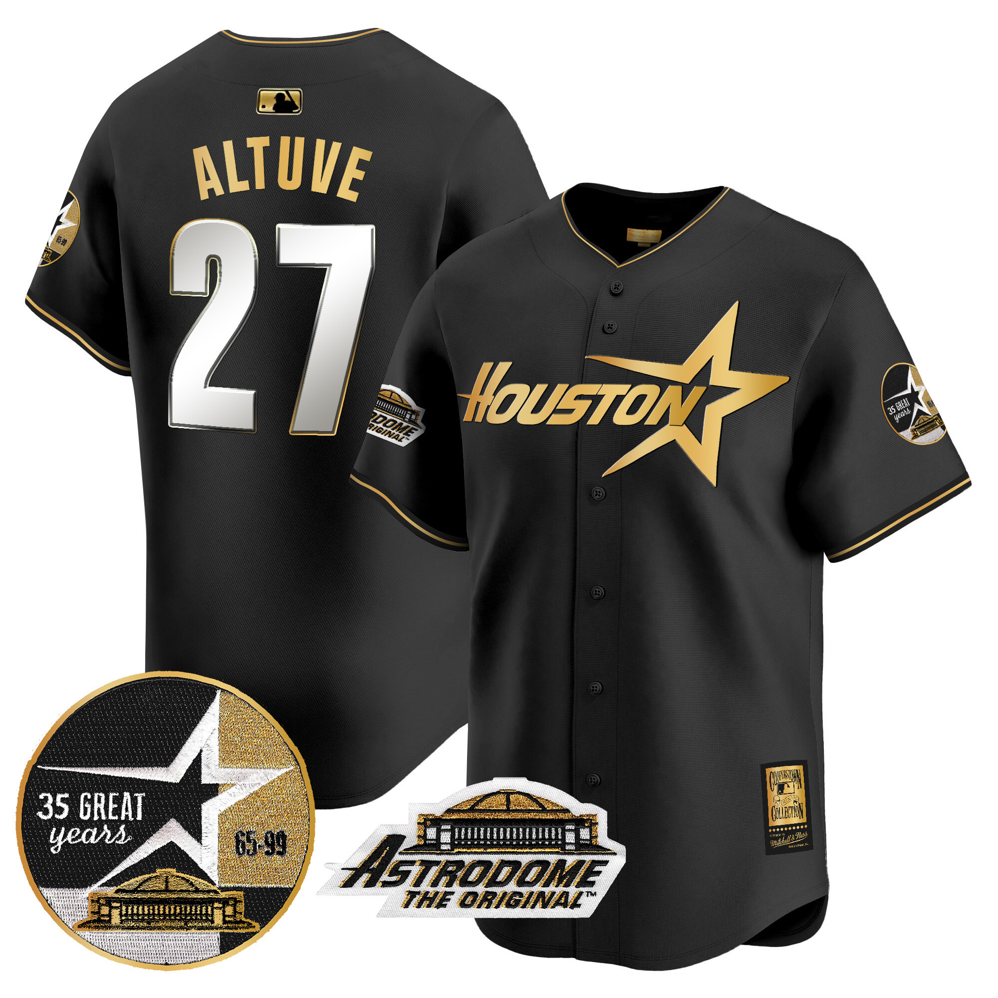 Men's Astros 1999 Throwback 35th & Astrodome Patch Vapor Premier Limited Jersey V2 - All Stitched - Image 23