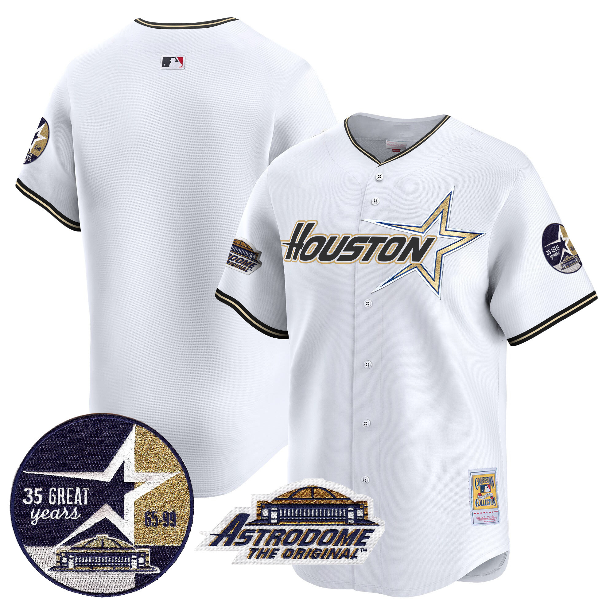 Men's Astros 1999 Throwback 35th & Astrodome Patch Vapor Premier Limited Jersey V2 - All Stitched - Image 37