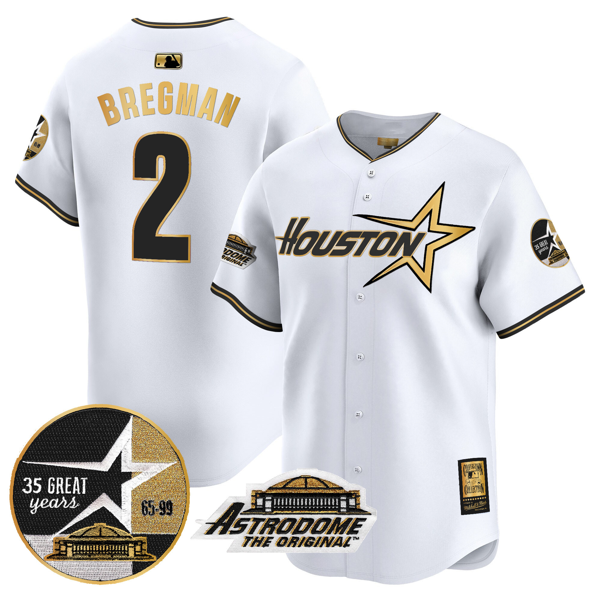 Men's Astros 1999 Throwback 35th & Astrodome Patch Vapor Premier Limited Jersey V2 - All Stitched - Image 16