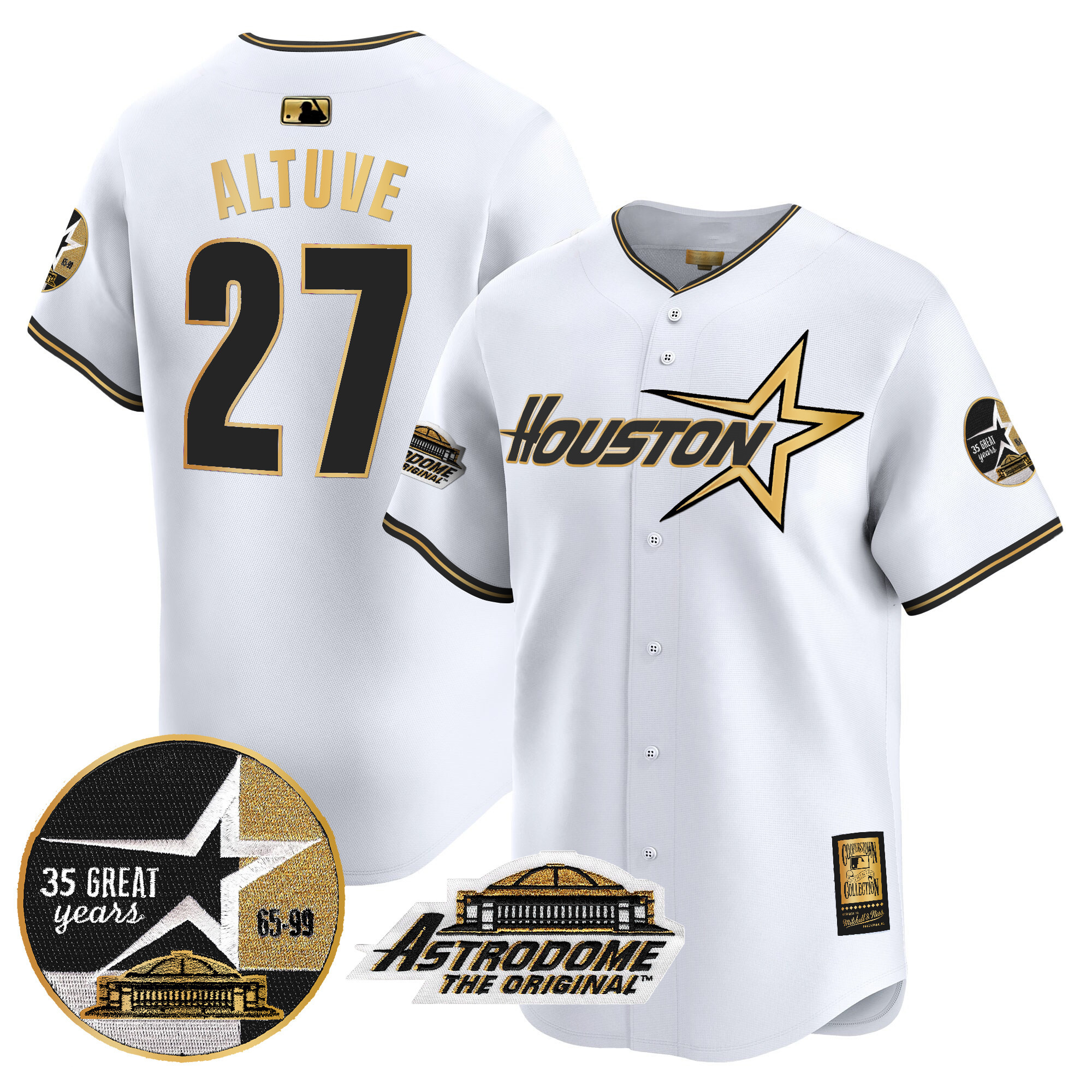 Men's Astros 1999 Throwback 35th & Astrodome Patch Vapor Premier Limited Jersey V2 - All Stitched - Image 14