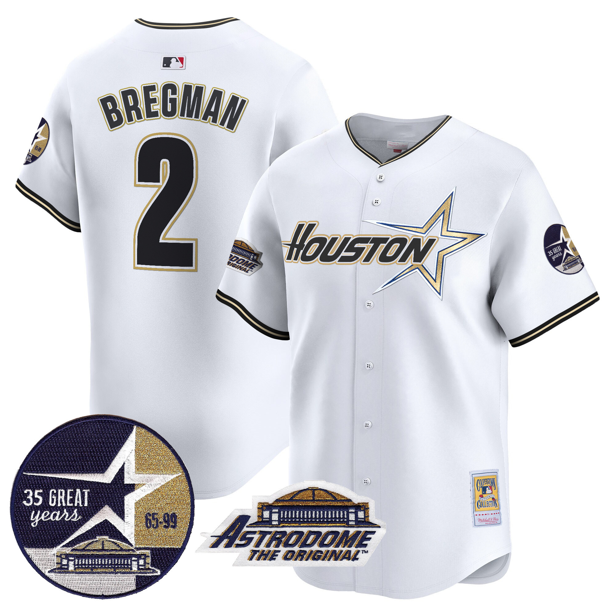 Men's Astros 1999 Throwback 35th & Astrodome Patch Vapor Premier Limited Jersey V2 - All Stitched - Image 34