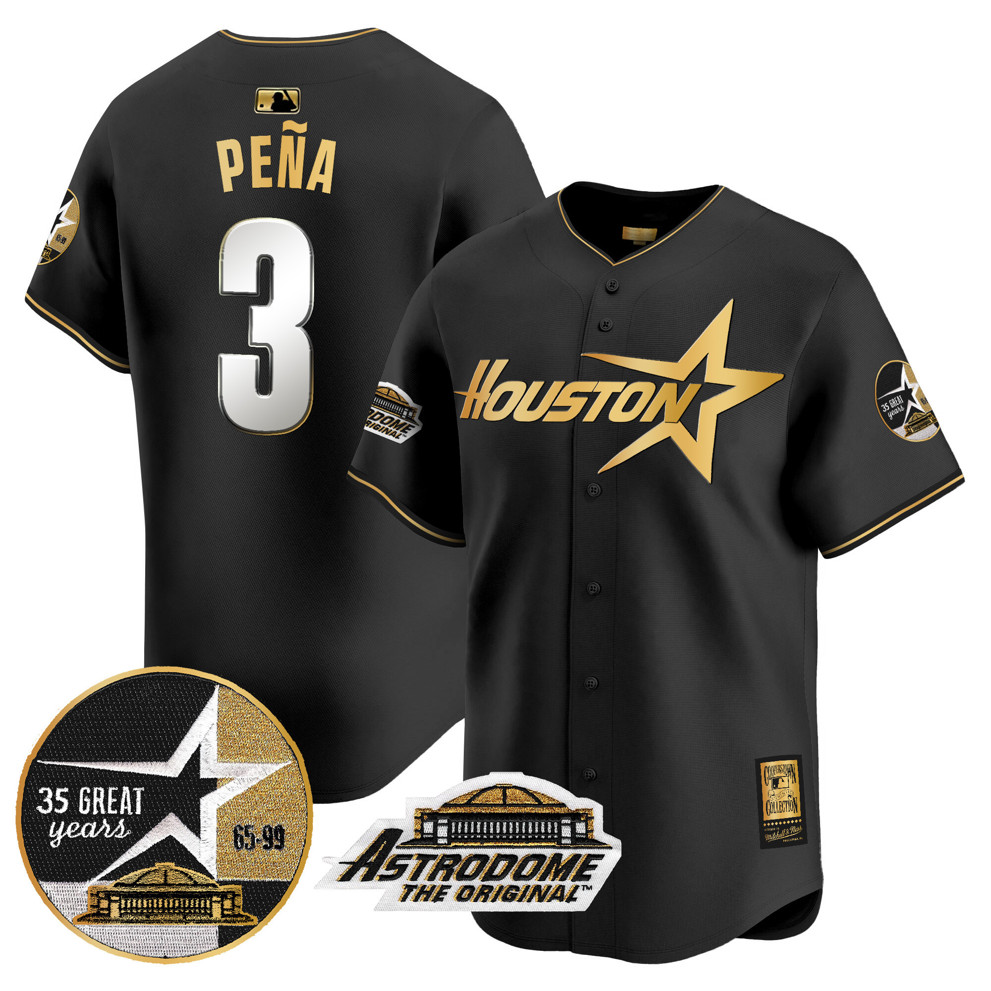 Men's Astros 1999 Throwback 35th & Astrodome Patch Vapor Premier Limited Jersey V2 - All Stitched - Image 24