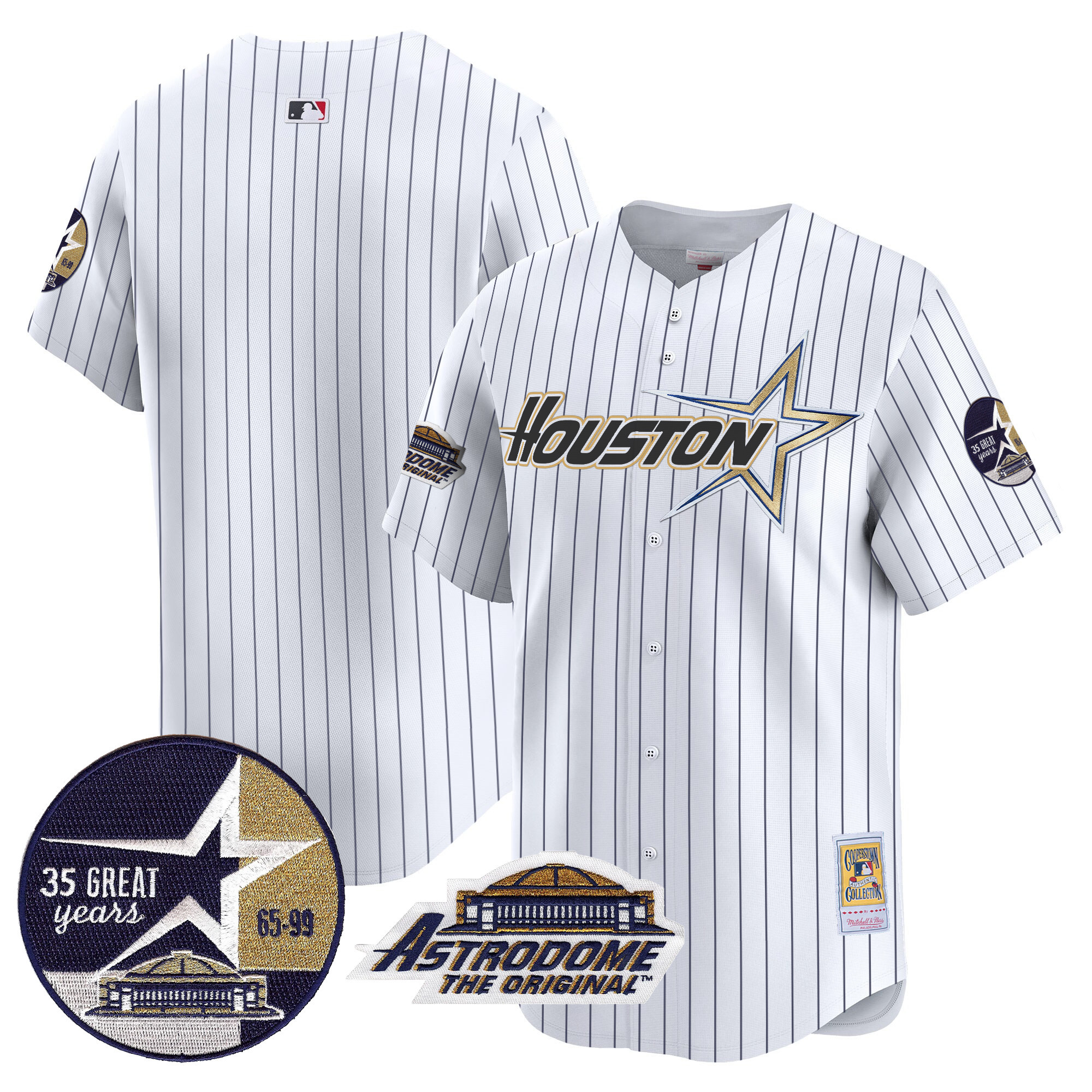 Men's Astros 1999 Throwback 35th & Astrodome Patch Vapor Premier Limited Jersey V2 - All Stitched - Image 54