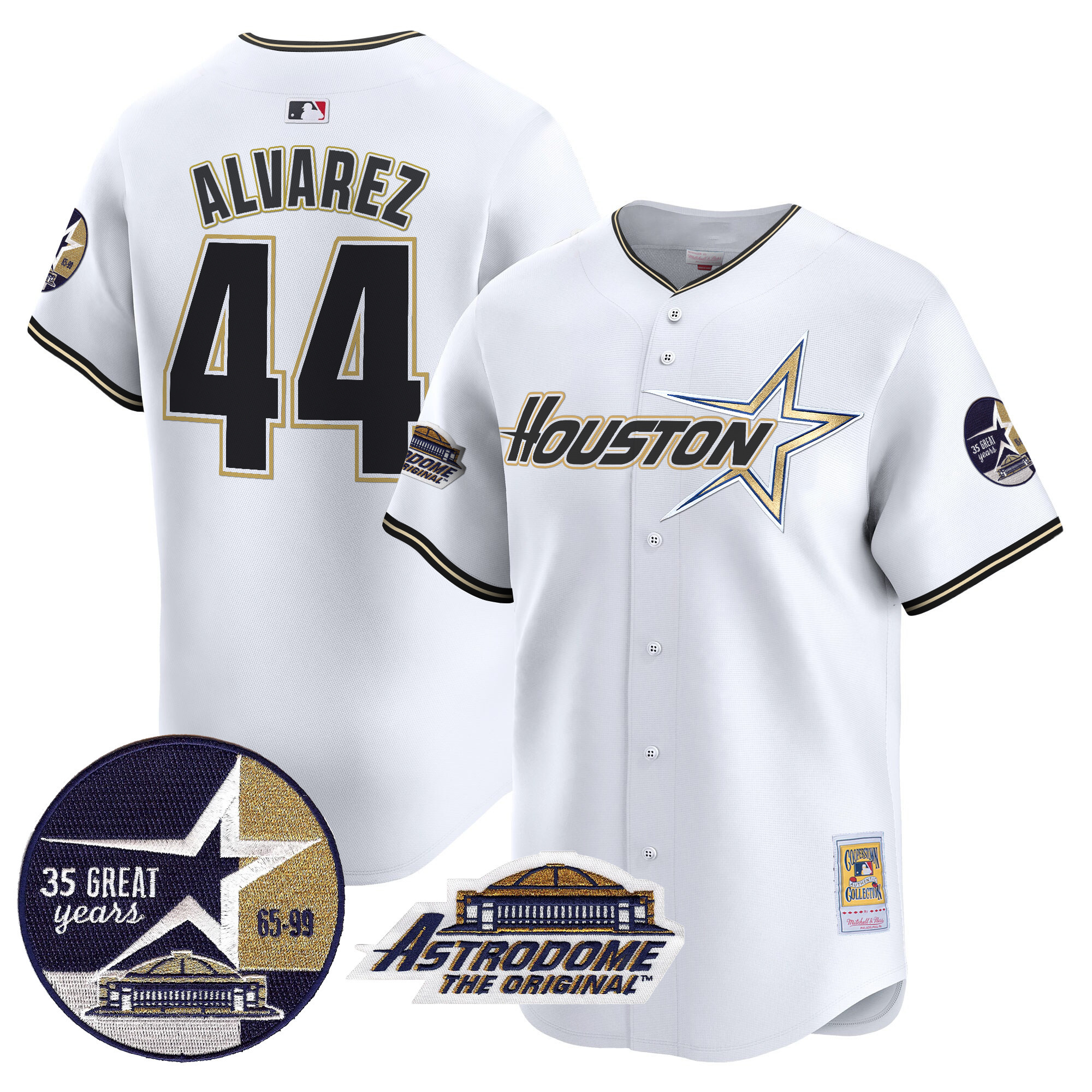 Men's Astros 1999 Throwback 35th & Astrodome Patch Vapor Premier Limited Jersey V2 - All Stitched - Image 31