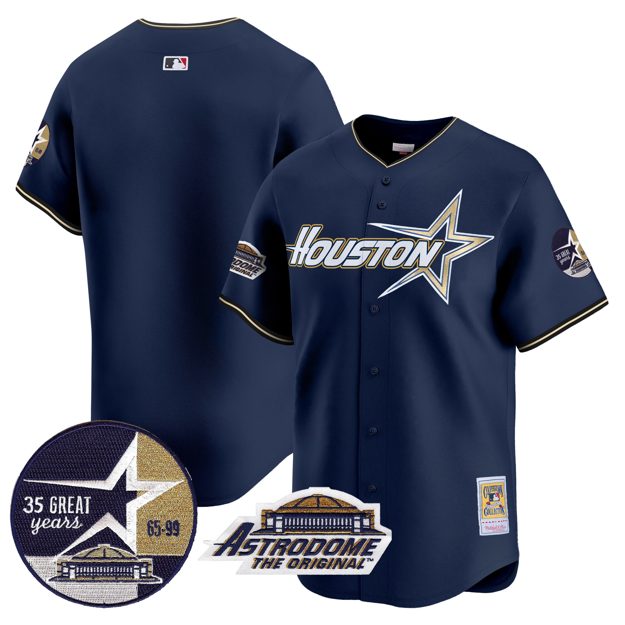 Men's Astros 1999 Throwback 35th & Astrodome Patch Vapor Premier Limited Jersey V2 - All Stitched - Image 10