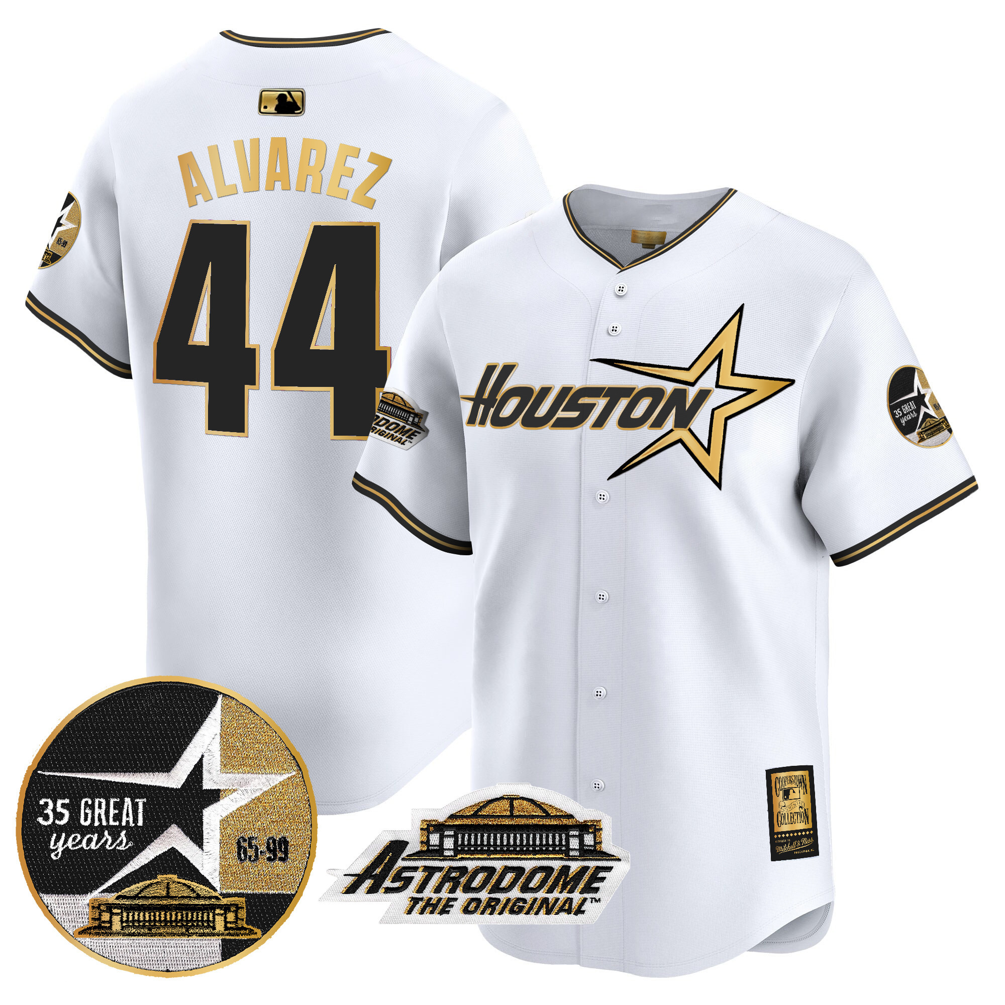 Men's Astros 1999 Throwback 35th & Astrodome Patch Vapor Premier Limited Jersey V2 - All Stitched - Image 13