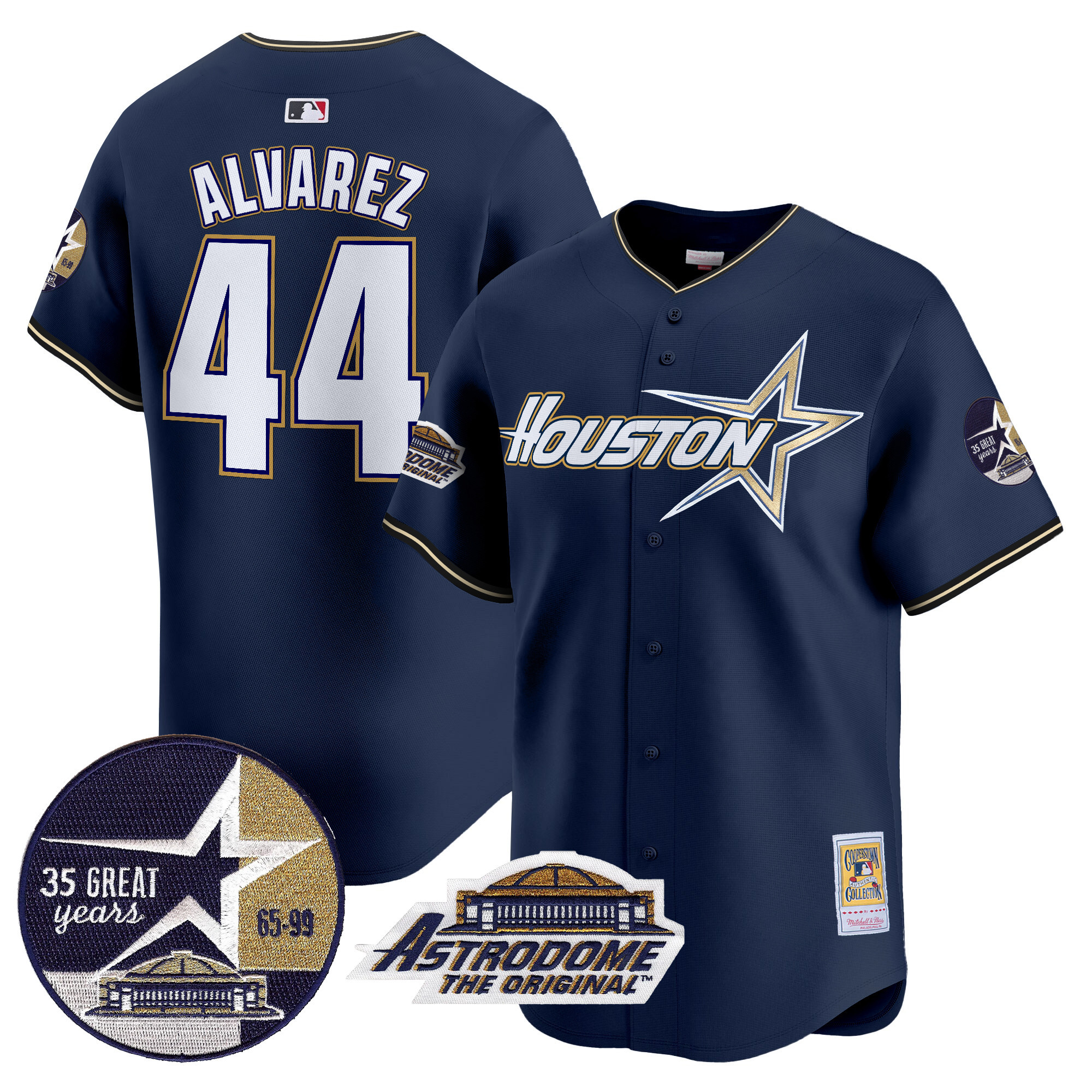 Men's Astros 1999 Throwback 35th & Astrodome Patch Vapor Premier Limited Jersey V2 - All Stitched - Image 4